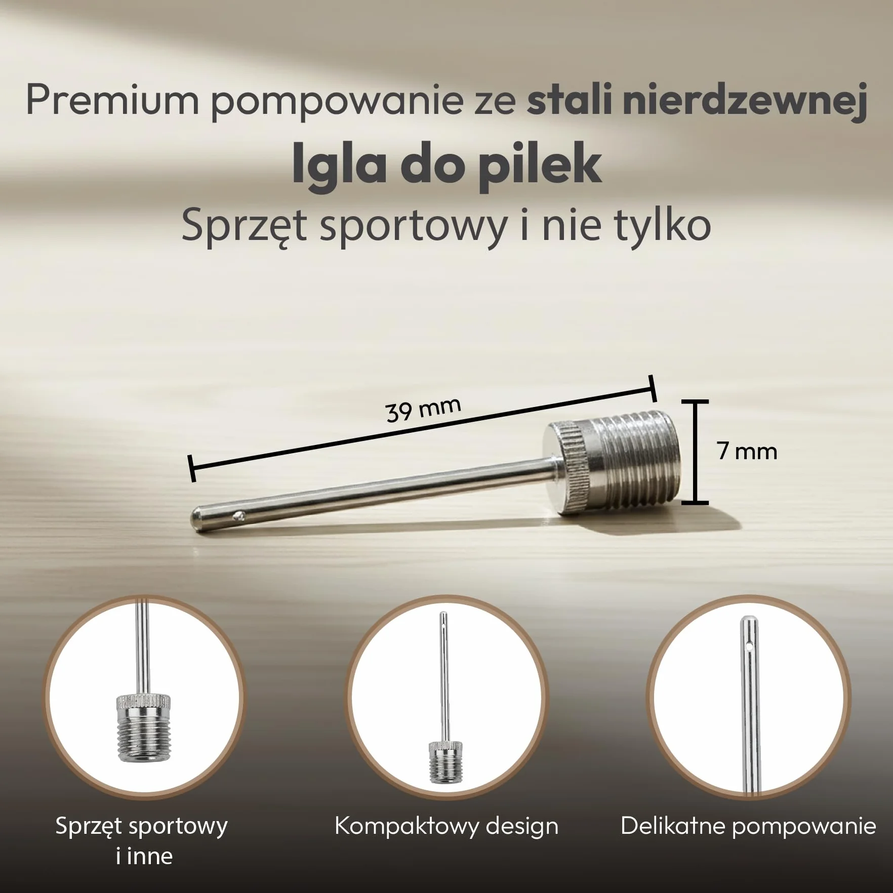 Lionstrike Pompka Do Piłki Nożnej - Igła Ze Stali Nierdzewnej Z Bocznymi Otworami, Adapter Do Pompowania Piłek - Pasuje Do Piłek Nożnych, Koszykówki, Rugby, Siatkówki I Piłki Ręcznej | 2 Szt