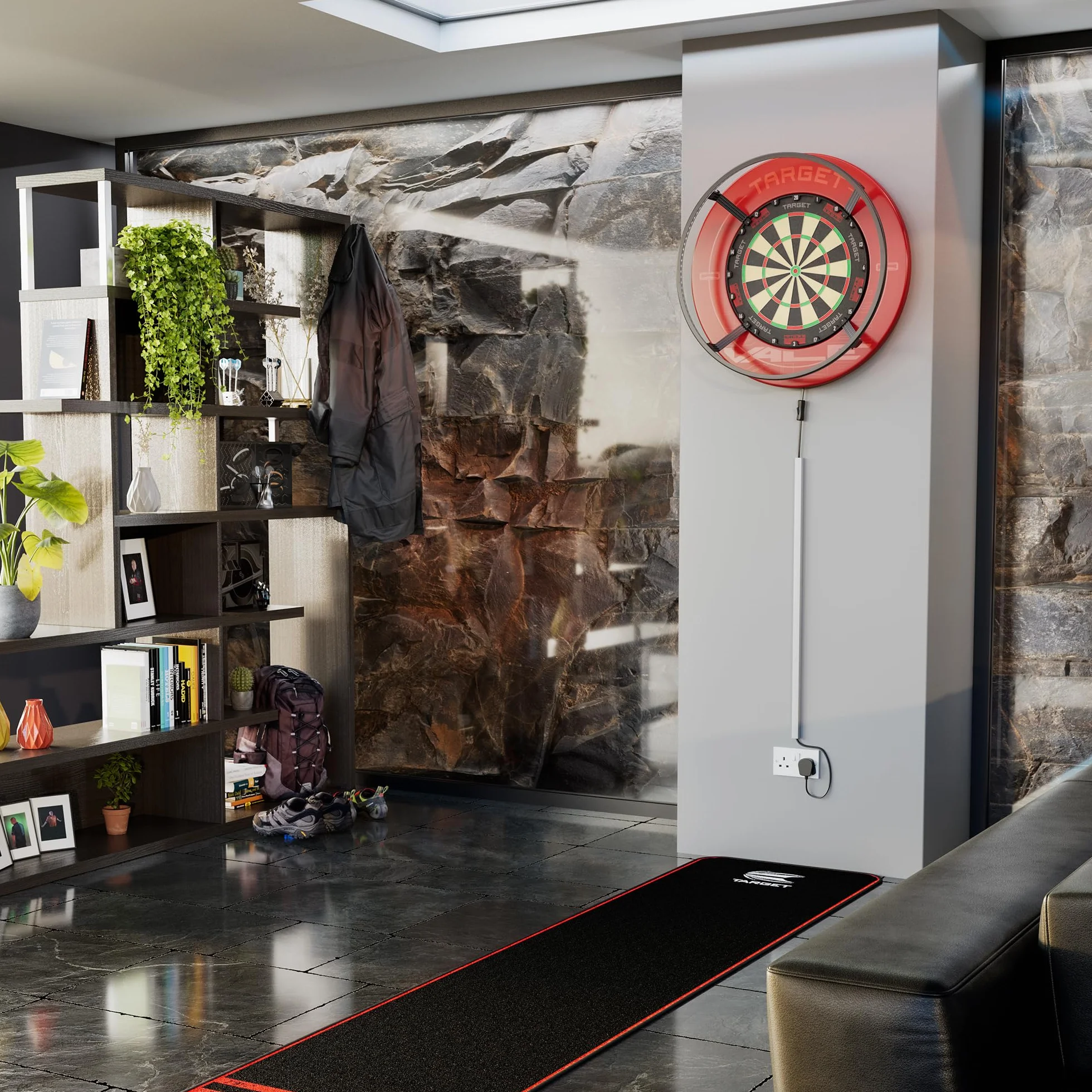 Target Darts Corona Vision System Oświetlenia Tablicy do Darta z Białym Światłem Led, Czarny, z Białym Światłem Led