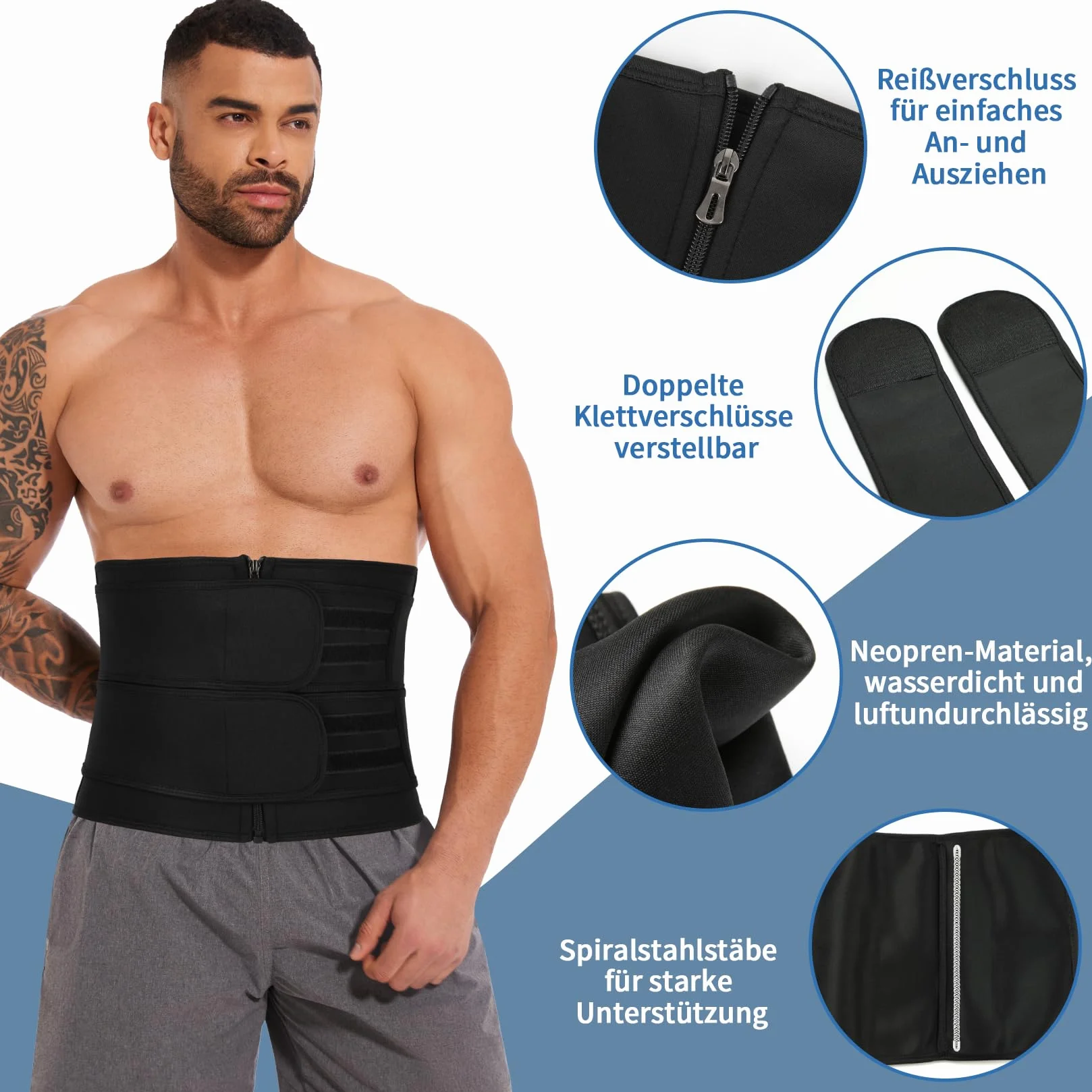 SLIMBELLE Pas wyszczuplający brzuch neoprenowy gorset talii trening fitness trymer
