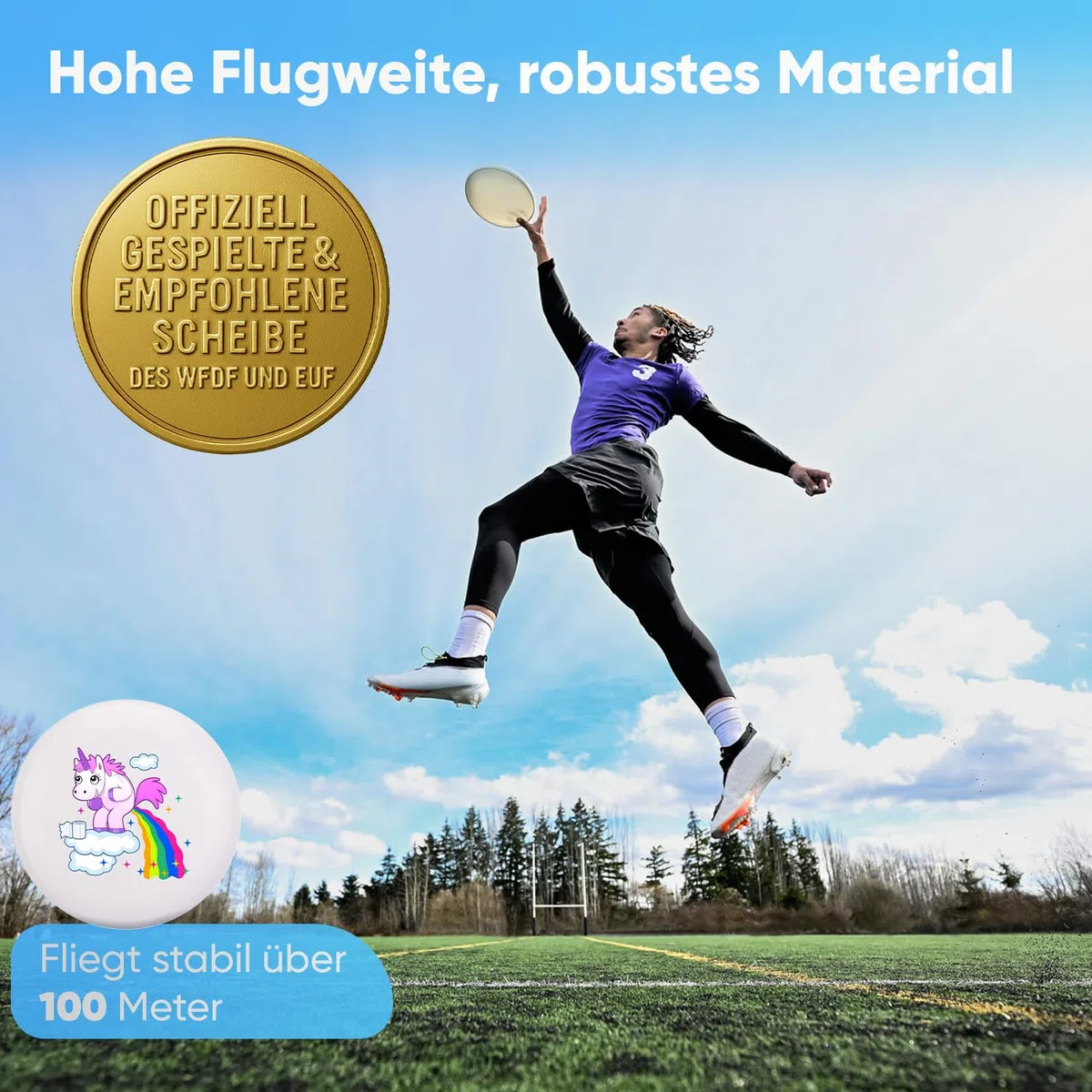 Eurodisc 175 g 4.0 Ultimate bio-tworzywo sztuczne Frisbee Unicorn (Clouds Weiss)