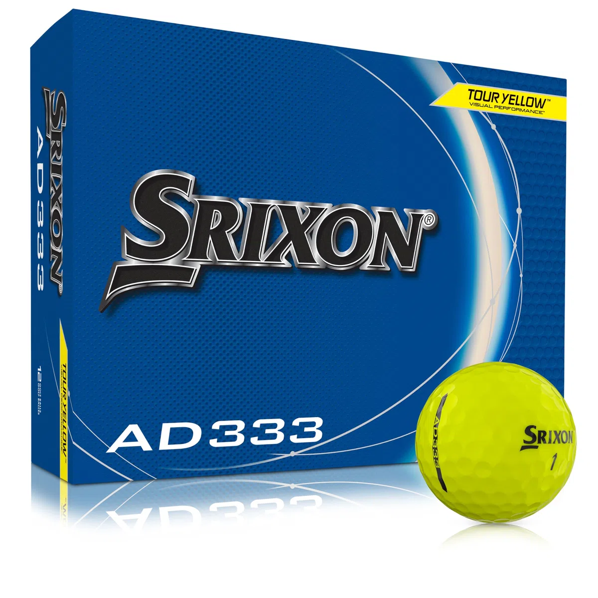 Srixon AD333 11 - Piłki golfowe o wysokiej wydajności i prędkości - niska kompresja - dla spójności i kontroli - linia wyrównująca - akcesoria golfowe premium i prezenty golfowe, żółte