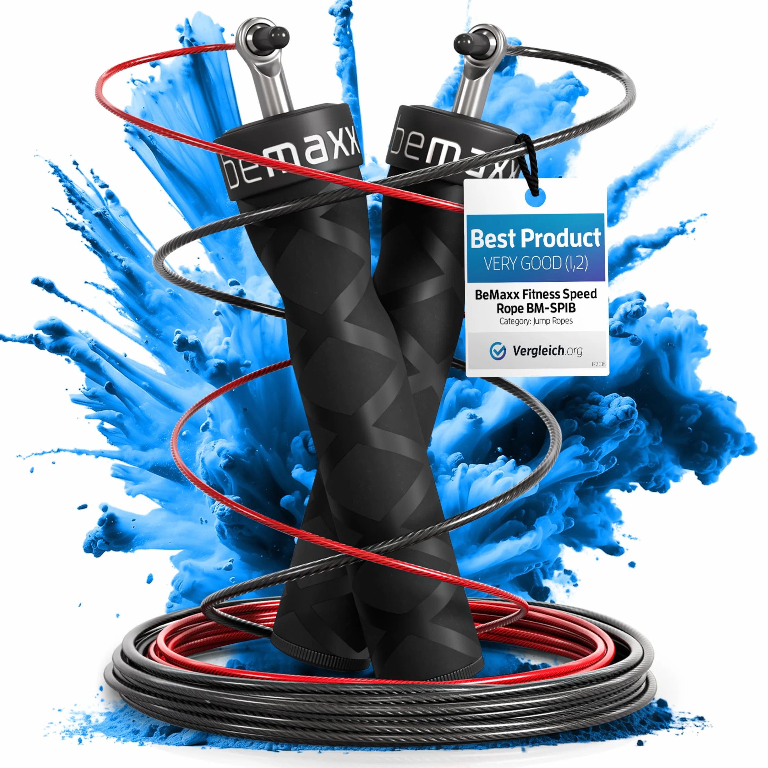 Skakanka Speed Rope z e-Book treningowym, 2 regulowane stalowe liny, profesjonalne łożyska kulkowe antypoślizgowe uchwyty