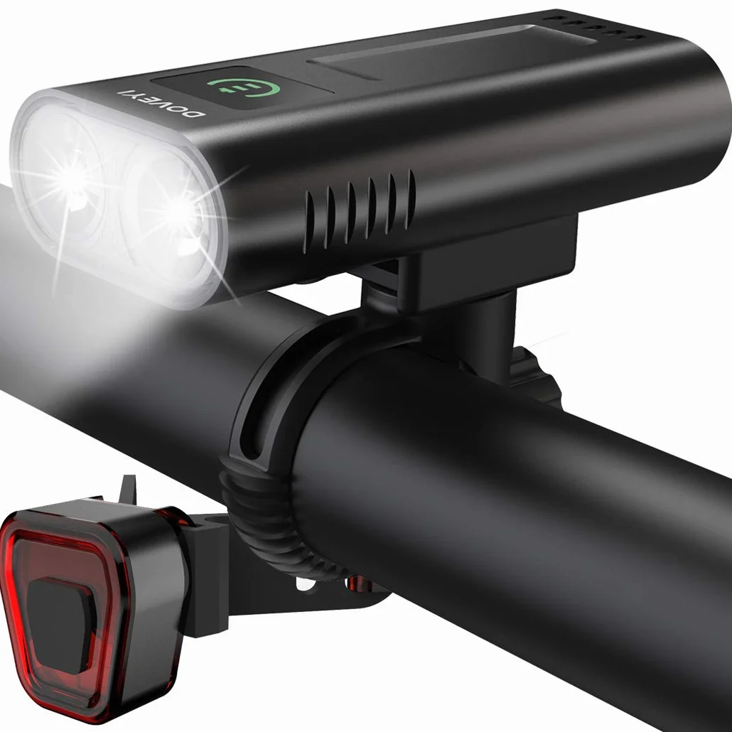 Akumulatorowe światła rowerowe USB, mocne światła rowerowe LED 6400 mAh Super 2400 lumenów Przednie i tylne światło rowerowe Wodoodporny zestaw świateł rowerowych szosowych i górskich IPX5