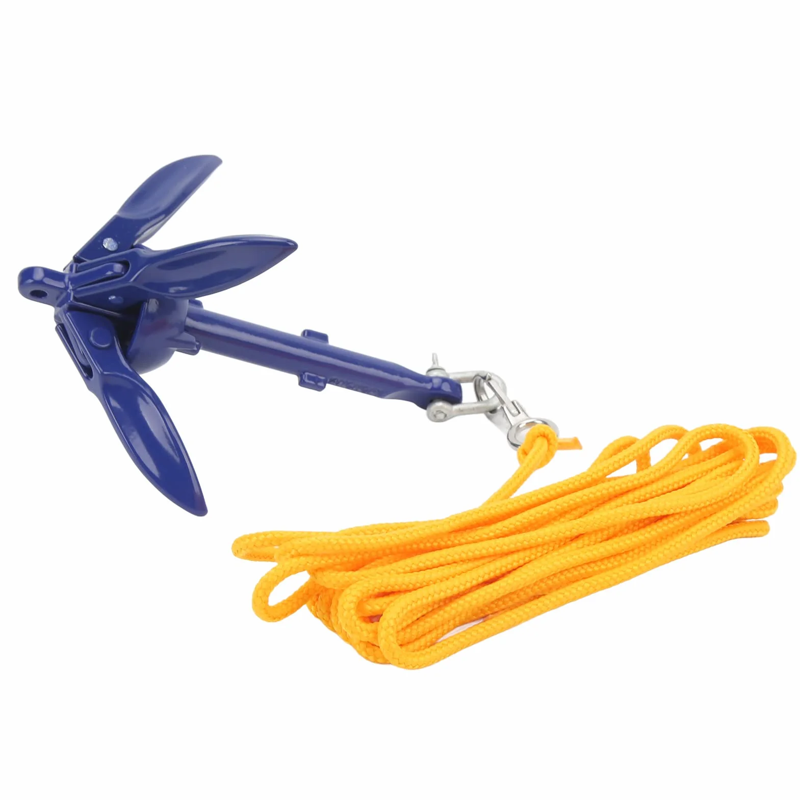 Zestaw Kotwicy do Kajaka, Kotwica Morska, Niebieska Aluminiowa Składana łódź Kotwica do Kajaka z żółtą liną do Wędkowania, Kajak, Deska Wiosłowa, Kajak, Skuter Wodny