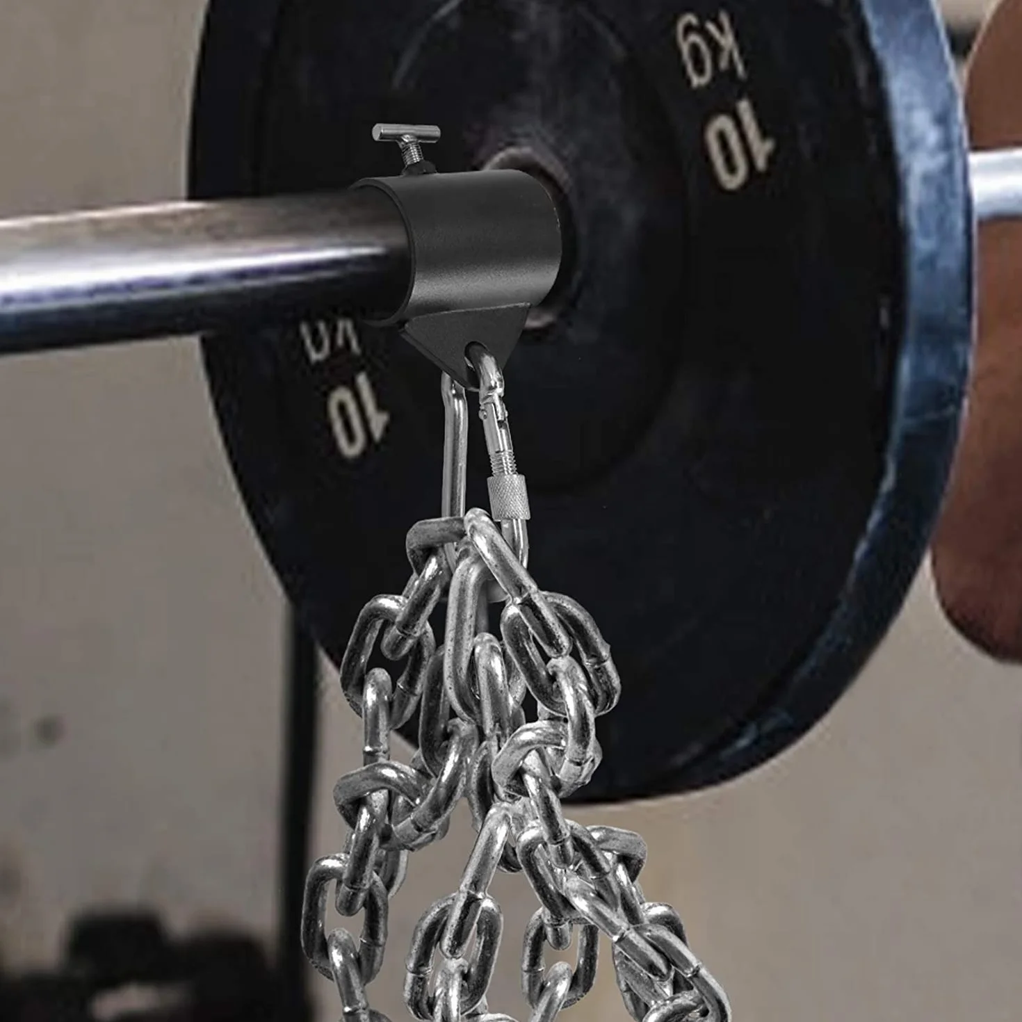 Aoneky Zaciski do Sztangi Olimpijskiej 50 mm - Klipsy do Zawieszenia Łańcucha Sztangi, Wsparcie 180 kg, Podnoszenie Ciężarów Martwy Ciąg Przysiad Trening, 1 Para