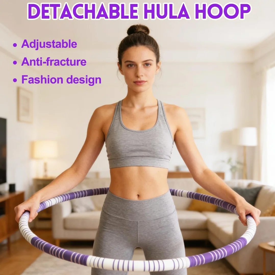 Hula hop dla dorosłych, 1,1 kg, do odchudzania, średnica 93 cm, 8 segmentów, zdejmowana obręcz hula hop, dla początkujących, zaawansowanych i profesjonalistów