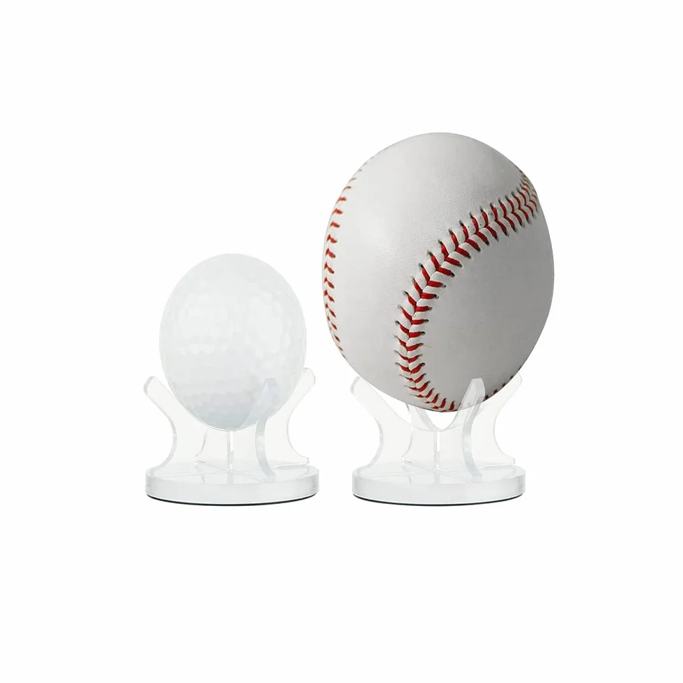 Stojak ekspozycyjny akrylowy na małe piłki sportowe 2 szt antypoślizgowe gumowe podkładki