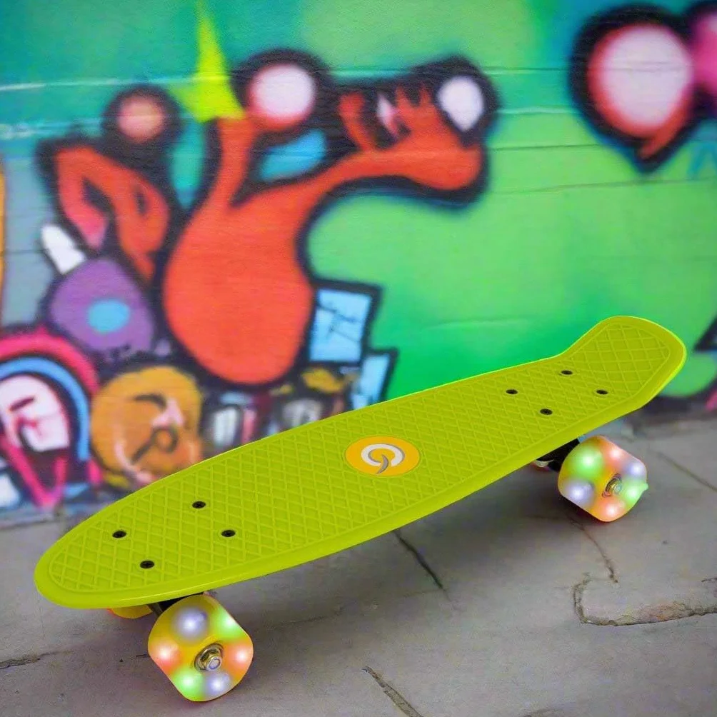 Deskorolka świecąca EVO 22" dla początkujących i profesjonalistów, kompletna mini cruiser
