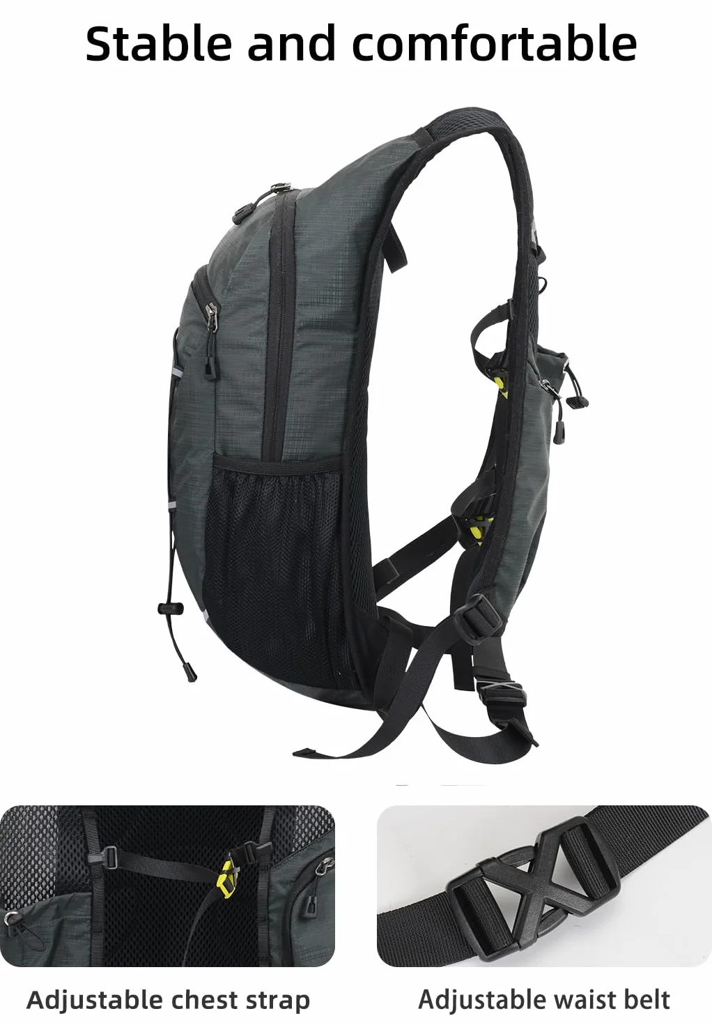 Lekki plecak turystyczny 15 l czarny do speedhikingu MTB
