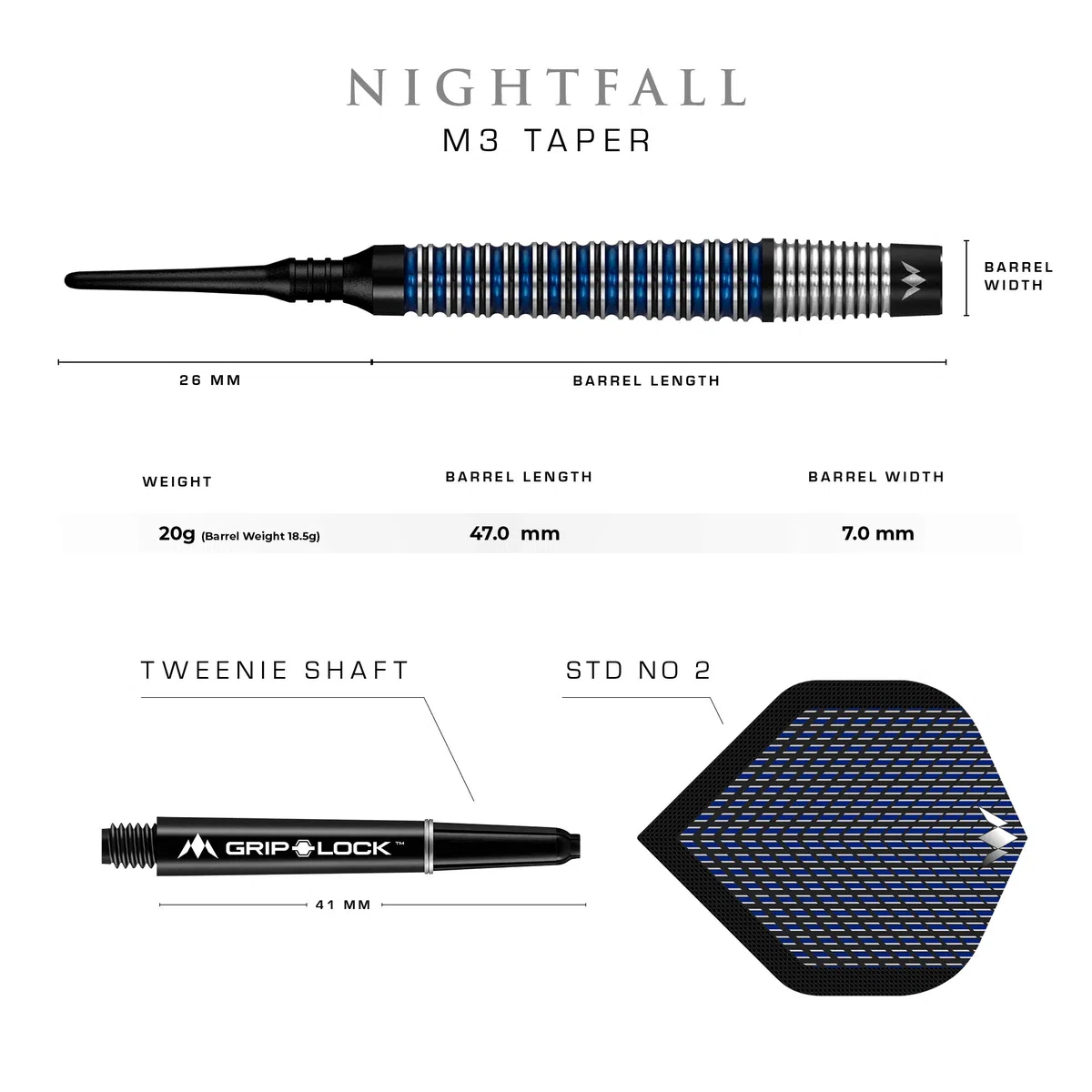 Mission Nightfall rzutki z miękką końcówką