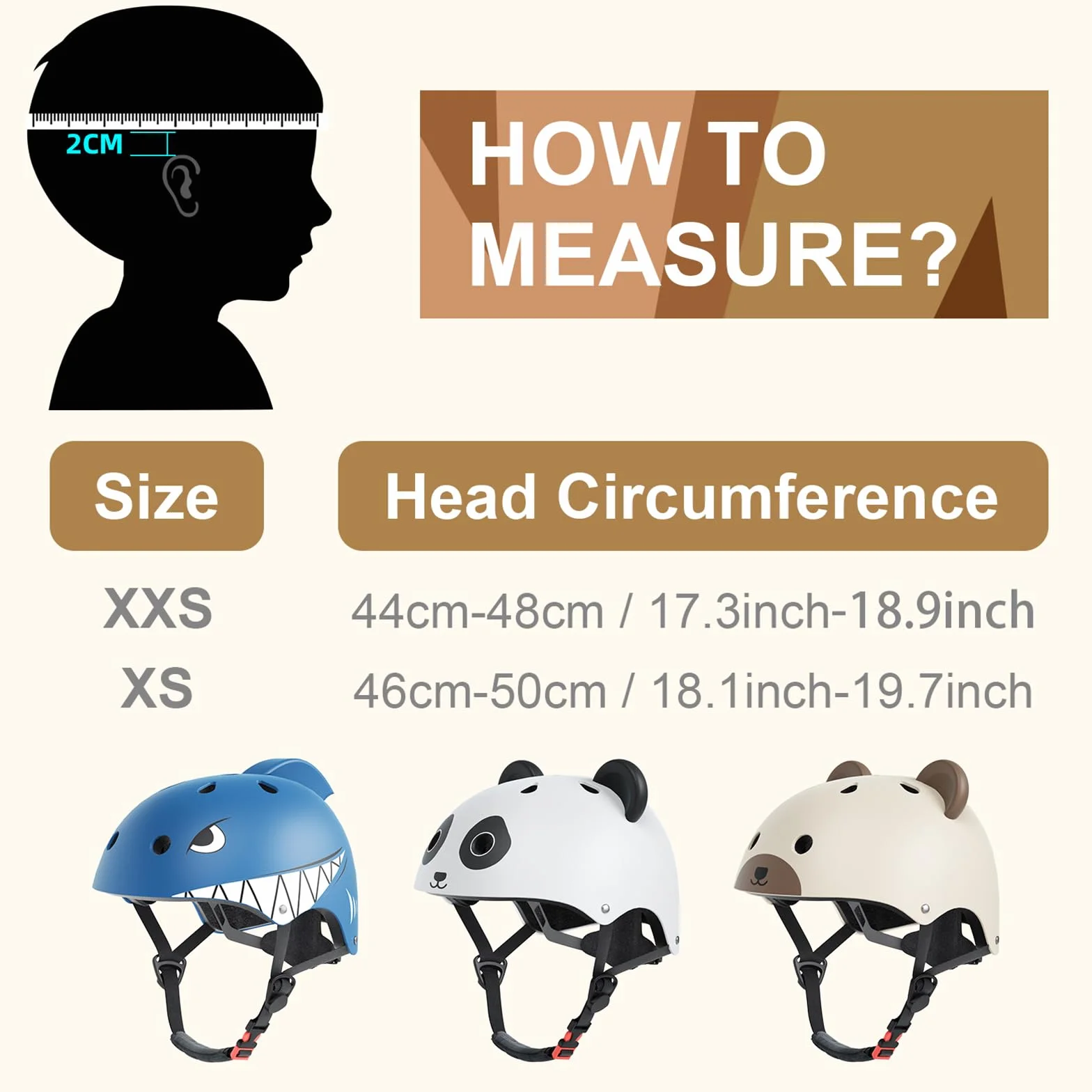 XJD Kask rowerowy dla dzieci 1-8 lat regulowany bezpieczeństwa wzór zwierzęcy 44-50 cm