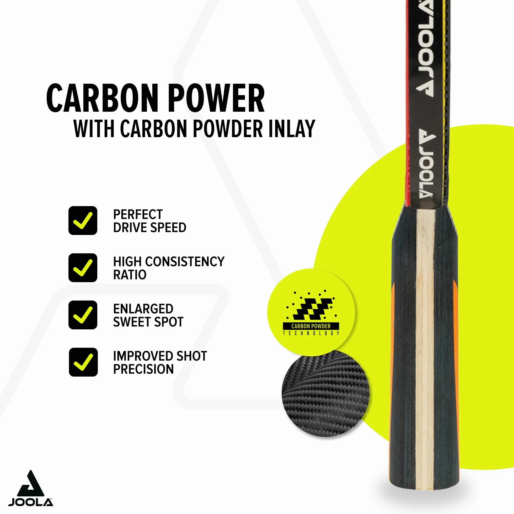 Joola Unisex Carbon Control 54190 Rakietka do Tenisa Stołowego, Czerwony/Czarny, 2,0 MM