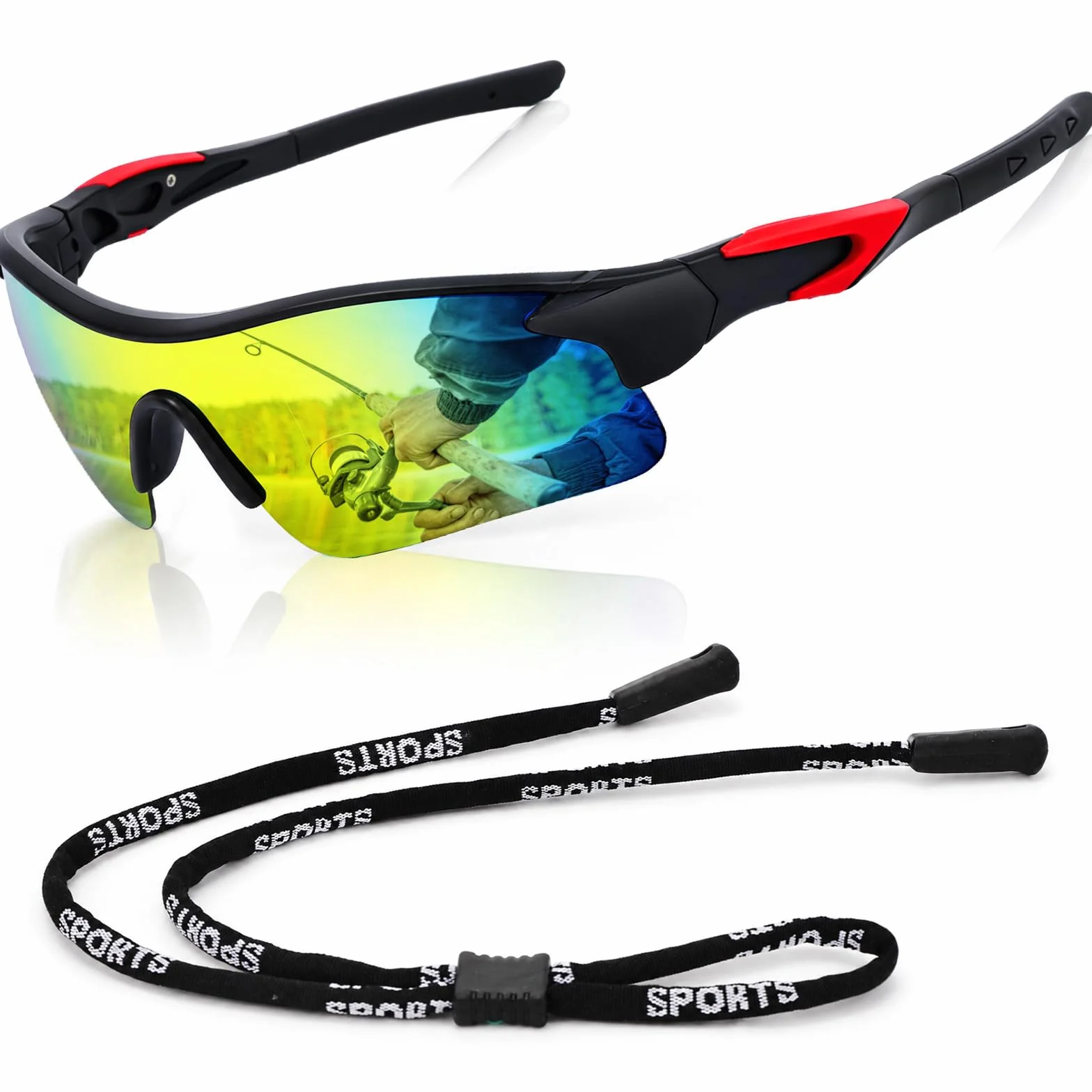 Hifot Okulary rowerowe polaryzacyjne sportowe przeciwsłoneczne UV400 lekkie do biegania jazdy na rowerze wędkowania