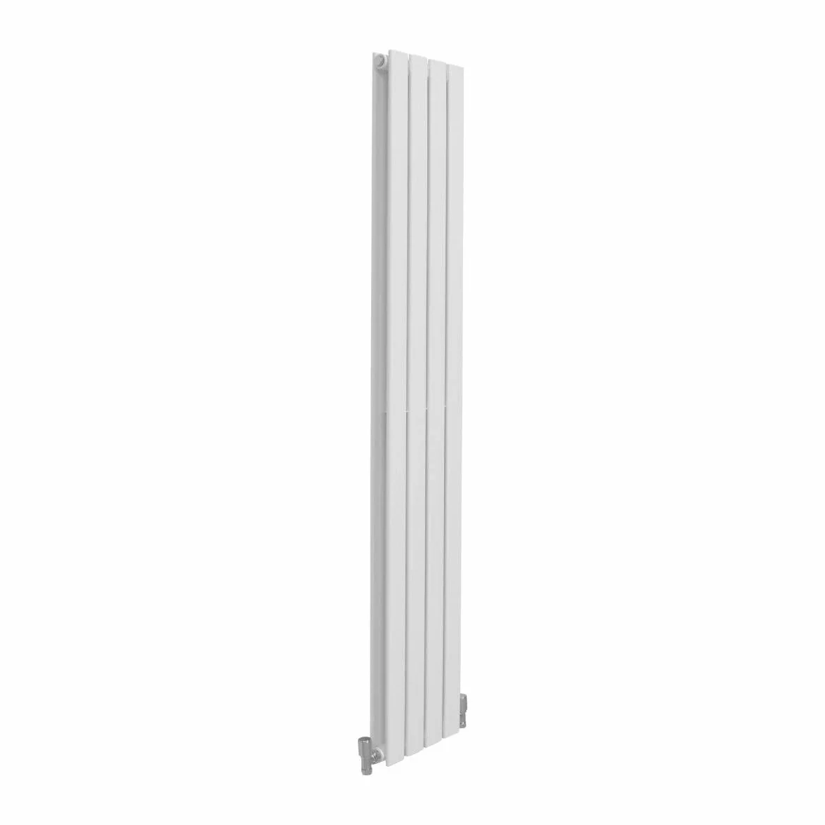 Designerski Grzejnik Płaski Panel 160 x 28 cm Biały Błyszczący Pionowy Podwójny Panel Ścienny