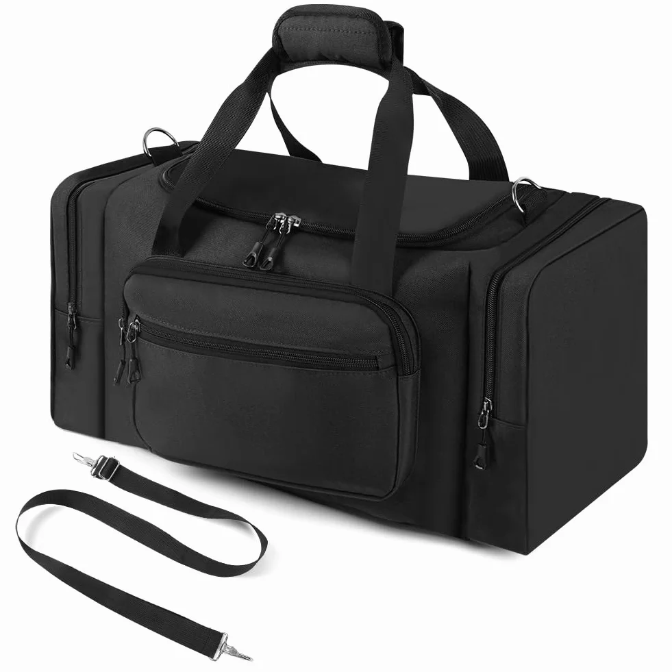OSDUE Torba sportowa, torba na siłownię dla kobiet i mężczyzn, 35 l wodoodporna torba podróżna na sporty z paskiem na ramię, torba na noc, torba weekendowa na siłownię, podróże, pływanie, Czarny, 20.5