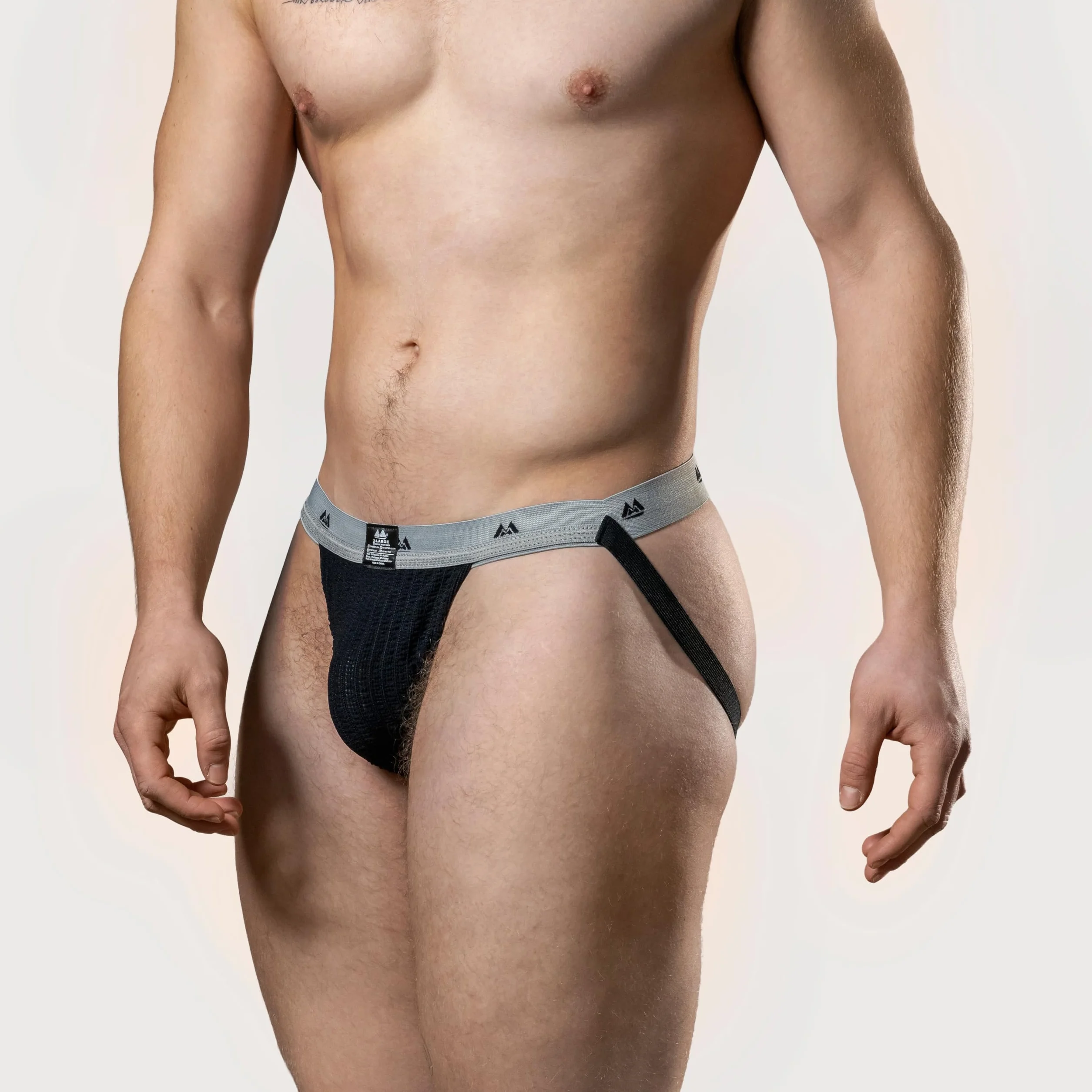 MM Edition Męski pasek typu jockstrap, czarny/szary, M