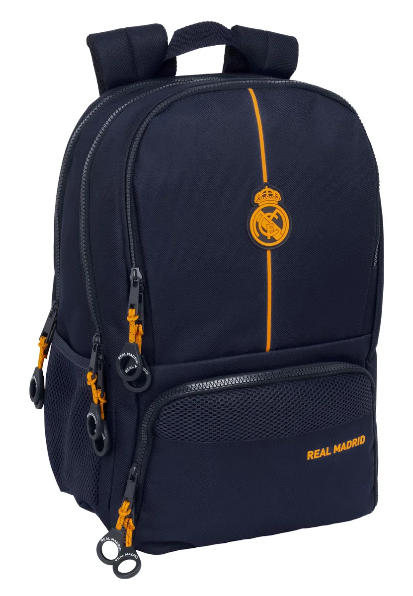 Safta REAL MADRID 2. WYPOSAŻENIE 24/25 - Plecak sportowy, idealny dla różnych grup wiekowych, wygodny i wszechstronny, jakość i wytrzymałość, 30 x 17 x 42 cm, granatowy, Granatowy, Estándar, Casual