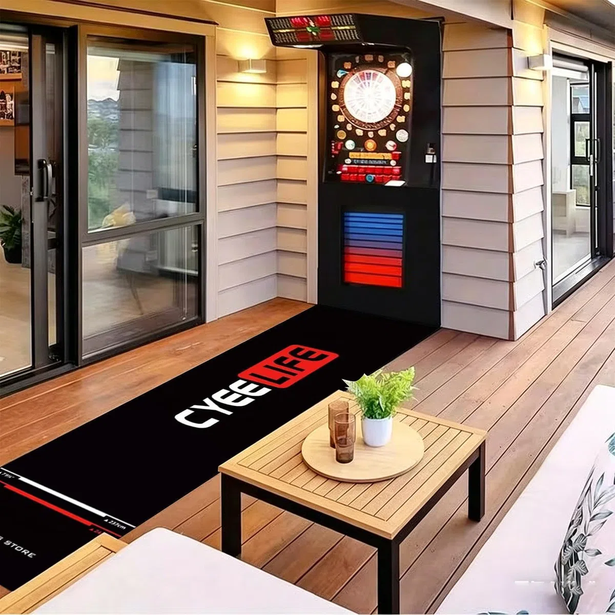 Mata pod tarczę do darta,Ochrona podłogi przenośna z linią rzutu | Mata Dystansowa Do Rzutek - Do Pokoju Gier, Centrum Rekreacji, Biura, Pokoju Socjalnego, Piwnicy, Garażu Oraz Akademika