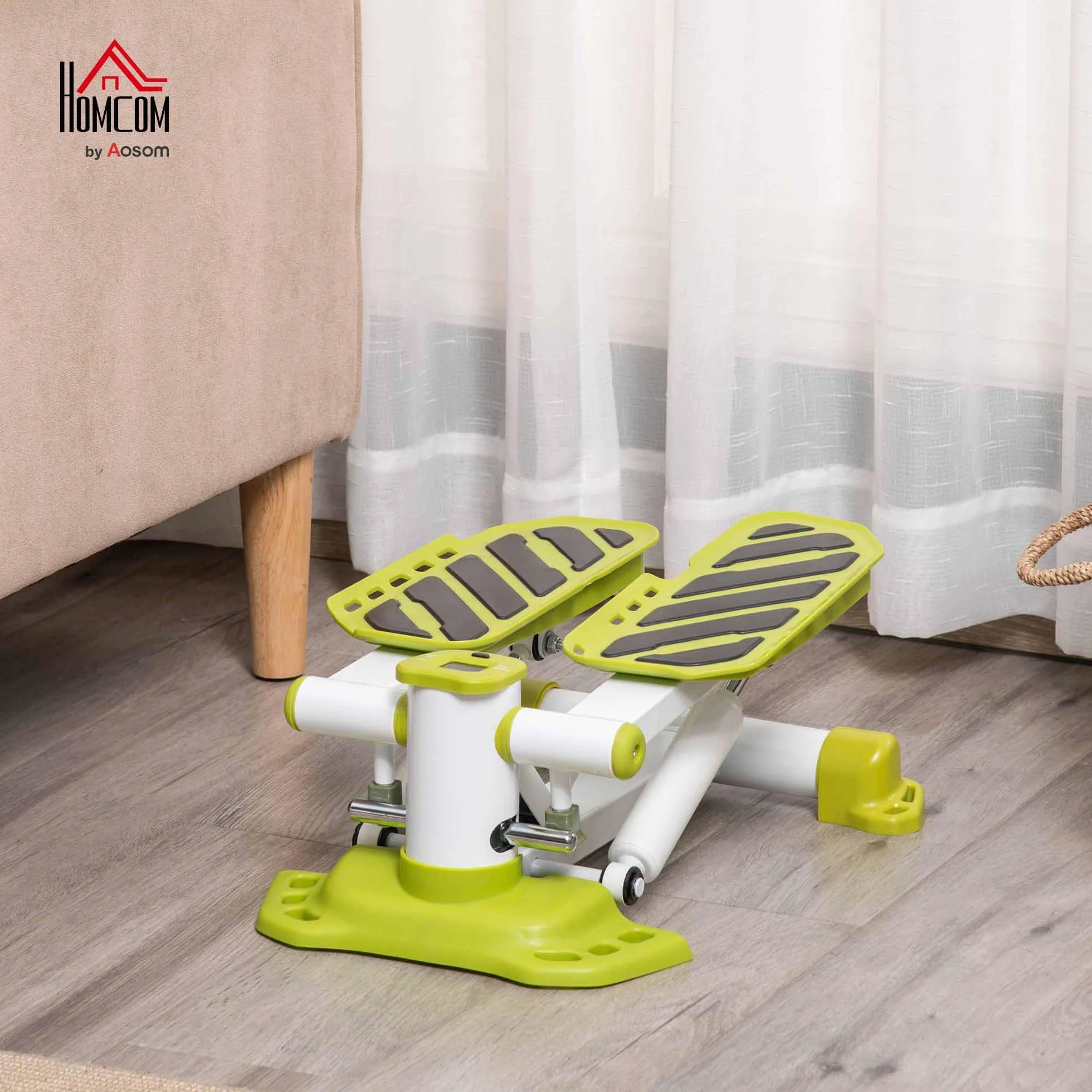HOMCOM Mini stepper antypoślizgowy z wyświetlaczem LCD stal