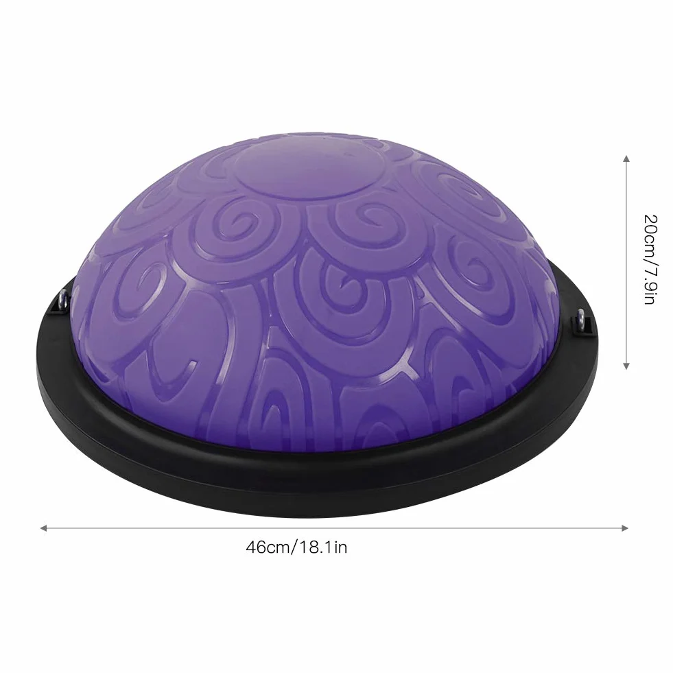 Balance Ball Trainer, 46 cm, antypoślizgowa półkula do balansowania, półkula z taśmami oporowymi, do jogi, fitnessu, treningu siłowego, treningu równowagi