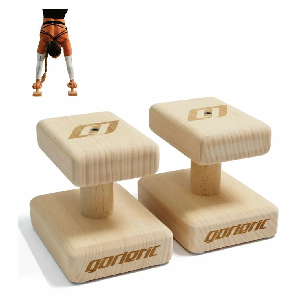 Gorletic Basic Balance Blocks - Bloki równoważące do poręczenia, równoległych kalistenii, wsparcie pompek, drewniane kołki do sportu w domu i kalisteniki w domu