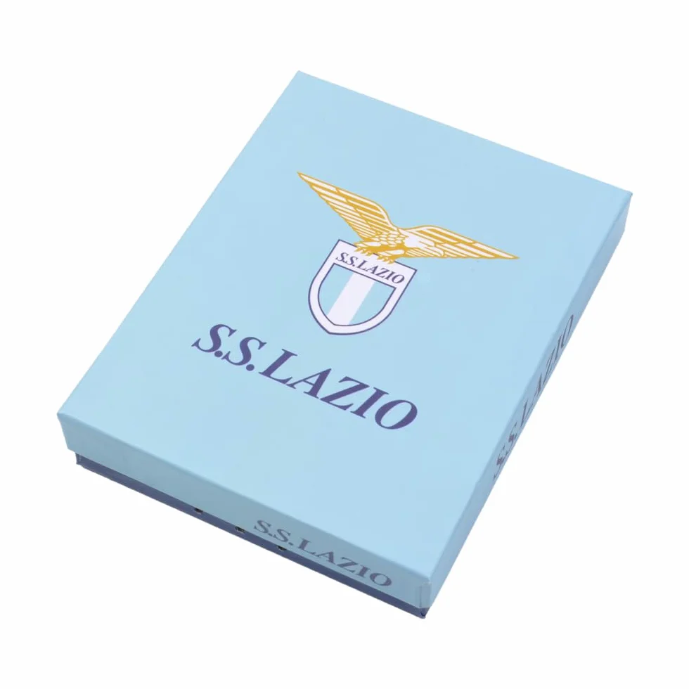Portfel skórzany SS LAZIO z wytłoczonym logo, oficjalny produkt, czarny