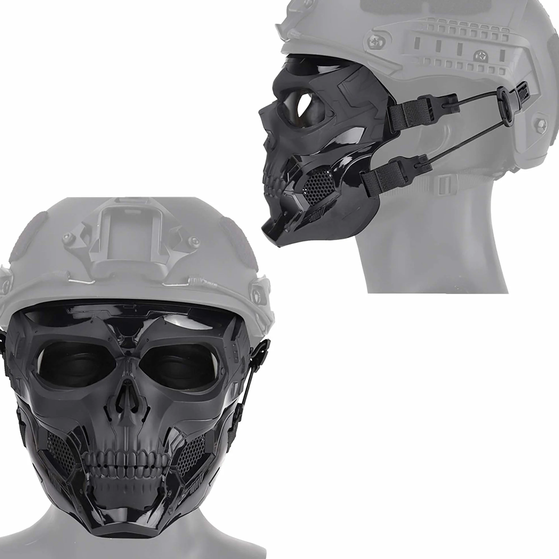 Taktyczna maska z trupią czaszką, oddychająca, pełnotwarzowa maska ochronna do paintballu, gry wojennej, Halloween, Cosplay, na imprezę kostiumową
