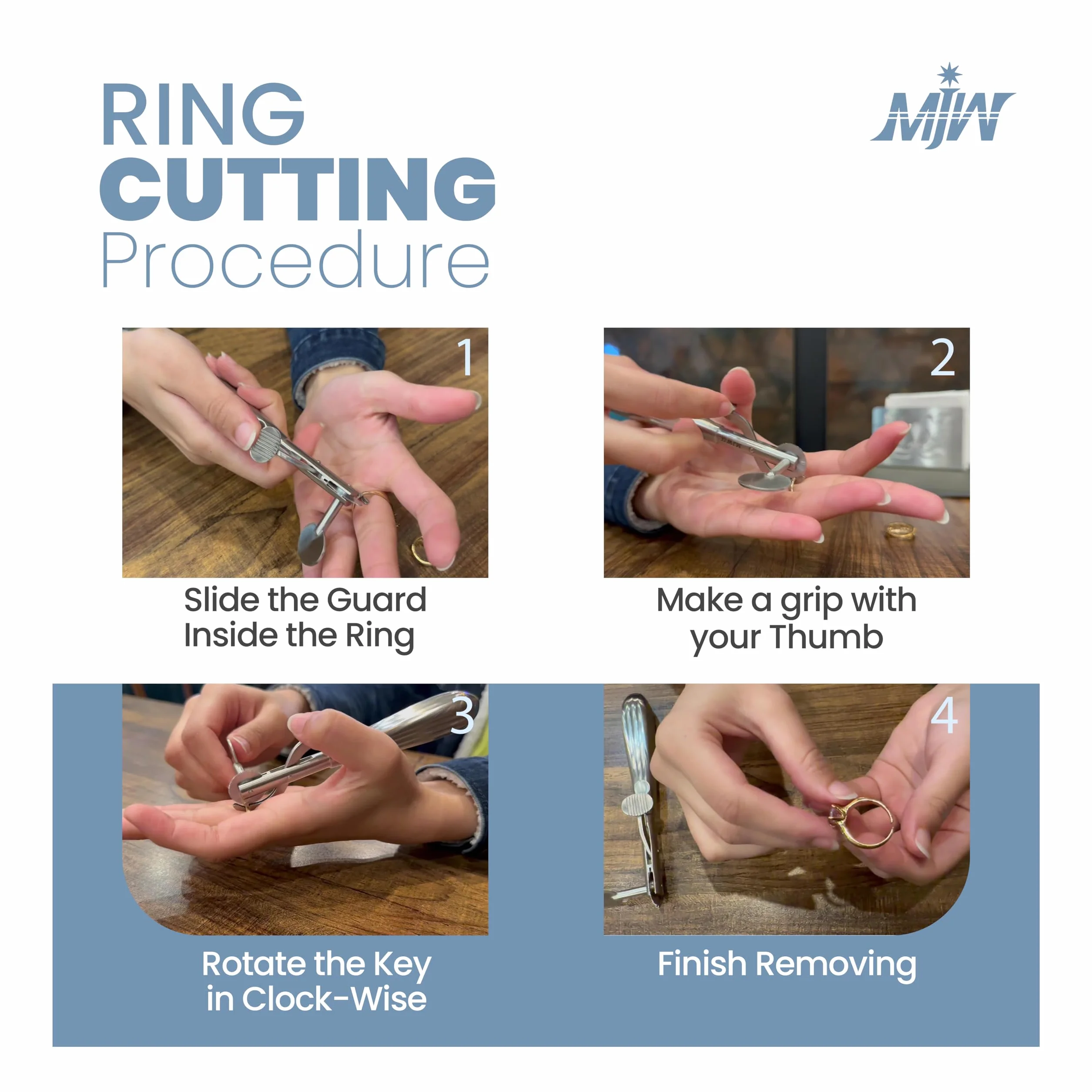MJW Finger Ring Cutter Obcinak do Pierścieni Palcowych Stal Nierdzewna Narzędzie do Cięcia Biżuterii Pierwszej Pomocy