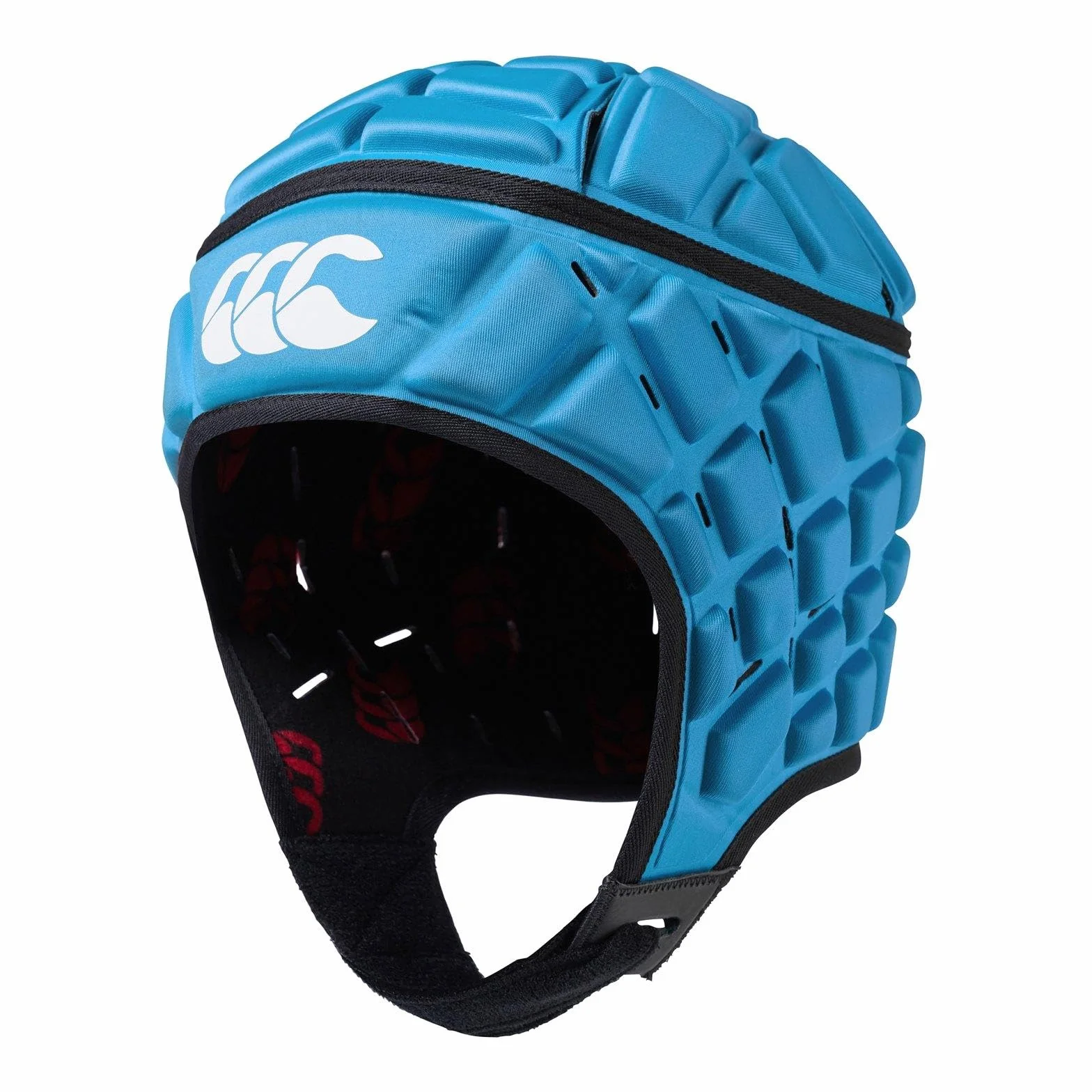 Canterbury Unisex Raze Rugby Headguard | Scrum Cap, pełne pokrycie | pasek pod brodę z miękkimi krawędziami | zaprojektowane otwory wspomagające wentylację | wyściółka piankowa osłona głowy, czerwona