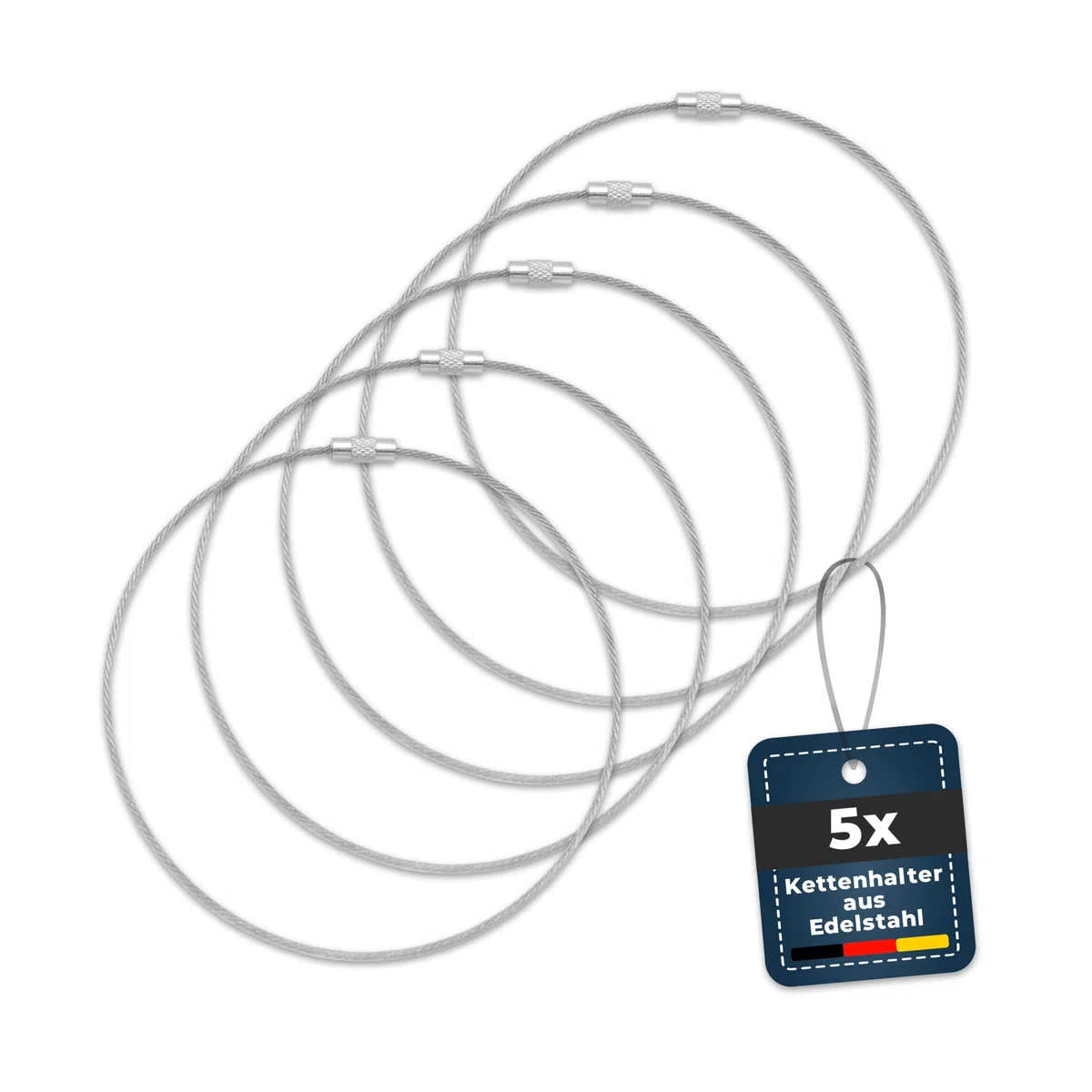 OH3 Fitgadgets uchwyt na łańcuszek ze stali nierdzewnej (5 sztuk) – pierścienie woskowe 30 cm do gorącego wzrostu łańcuchów rowerowych – pierścienie do łańcucha wielokrotnego użytku dla czystej