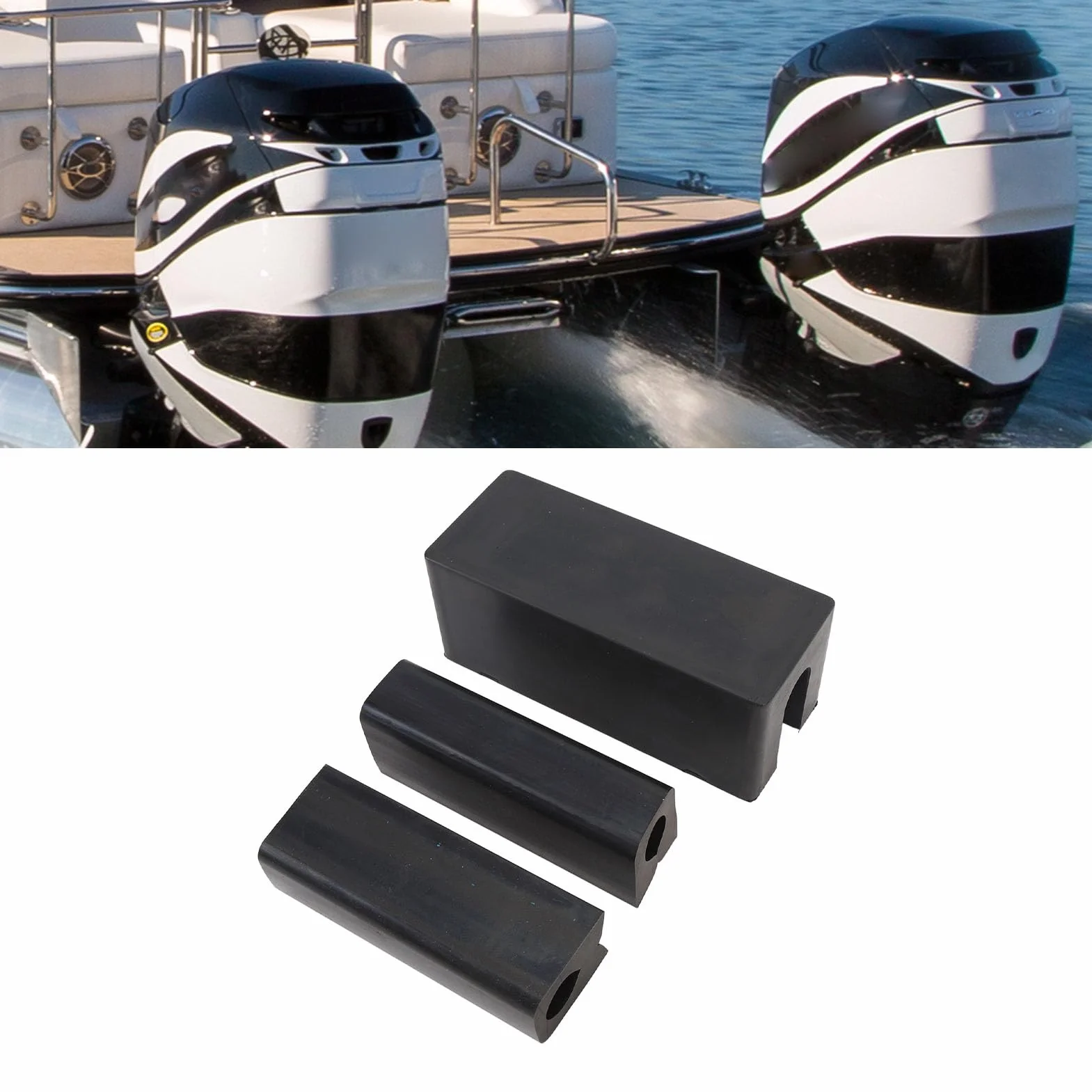 Transom Saver Support,Rubber Boat Transom Saver with 2 Trailering Motor Locks,Outboard Motor Transom Saver for Outboards with Single Rams Hydraulic Tilt Systems