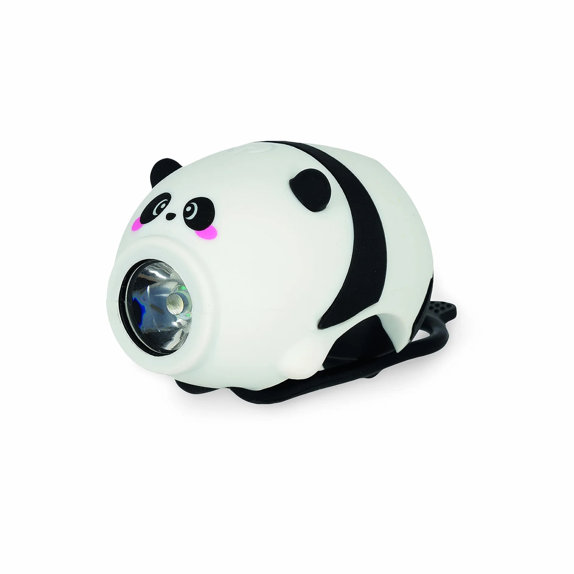Legami - Przednie światło rowerowe z dzwonkiem, motyw Panda, regulowany pasek, 3 tryby światła, 5 trybów dźwięku, kabel typu C w zestawie, ładowalny, wodoodporny