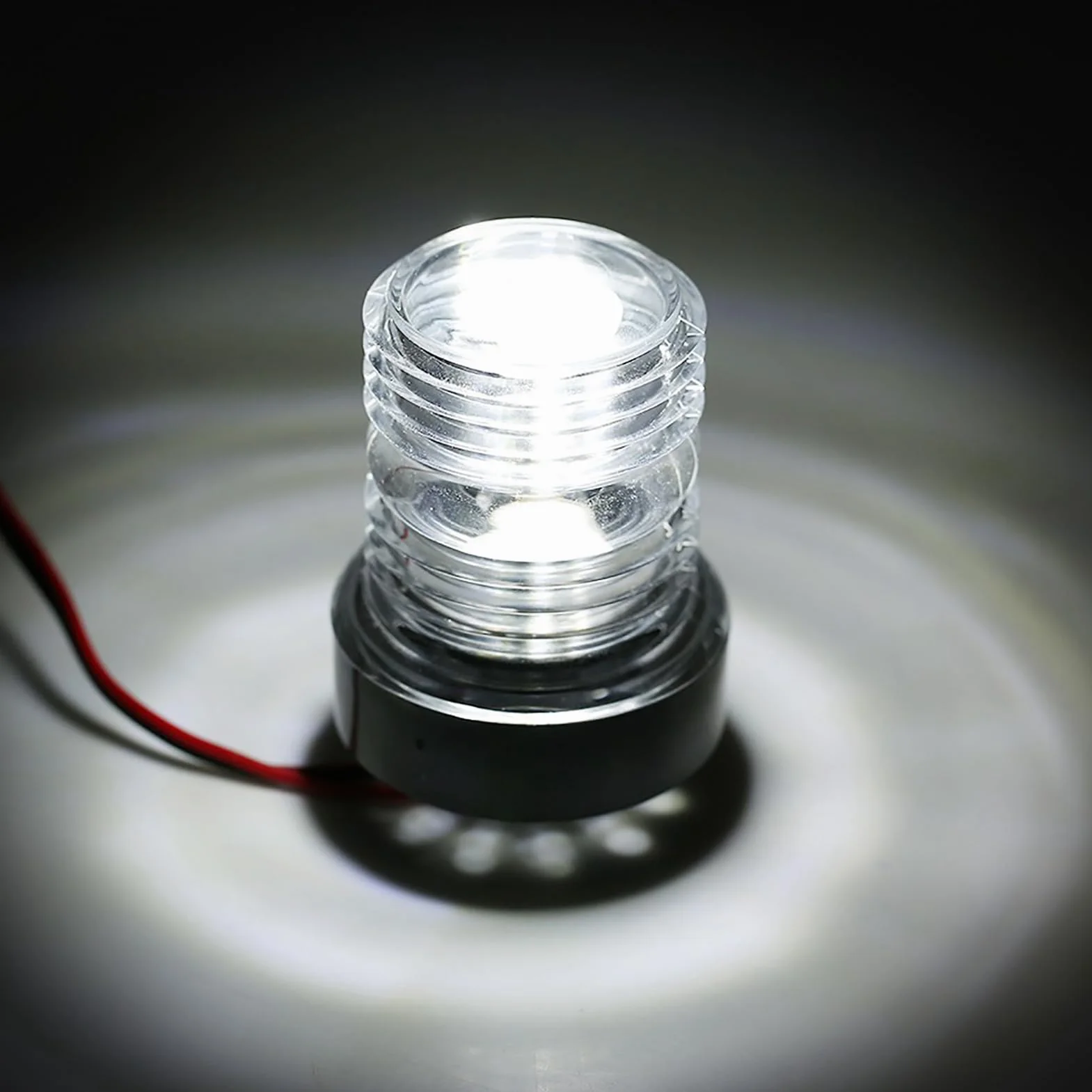 12 V LED światło nawigacyjne kotwica biała 360° lampa do łodzi nawigacja morskie światło stroboskopowe LED dookoła białe światło