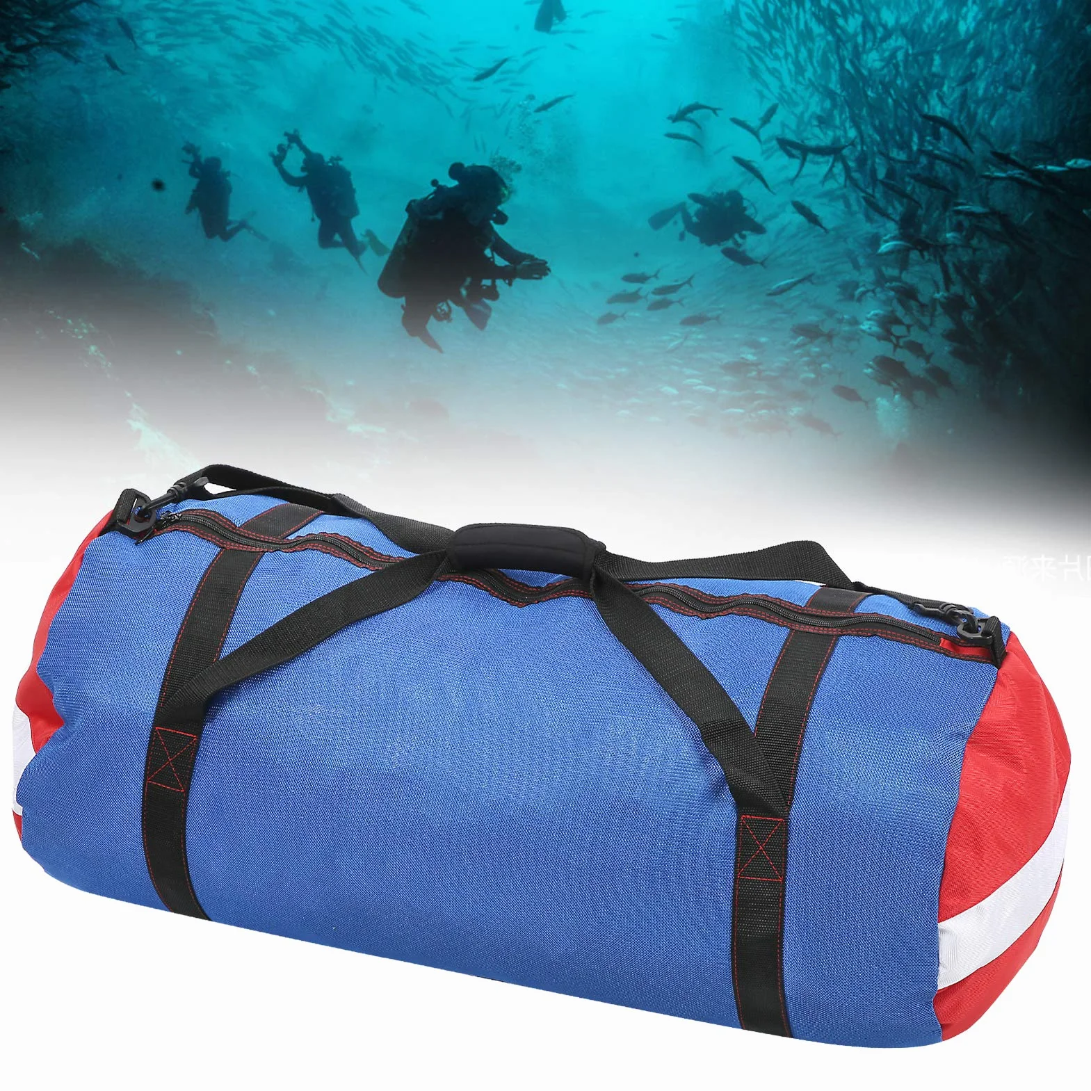 Duża Torba do Przechowywania do Nurkowania na Sprzęt Nurkowy, Nurkowanie z siatką torbę na ramię torebkę do Torebki do Flipper Mokre Ubrania Woły | Torba Duffel o Siatce do Szybkiego Suszenia