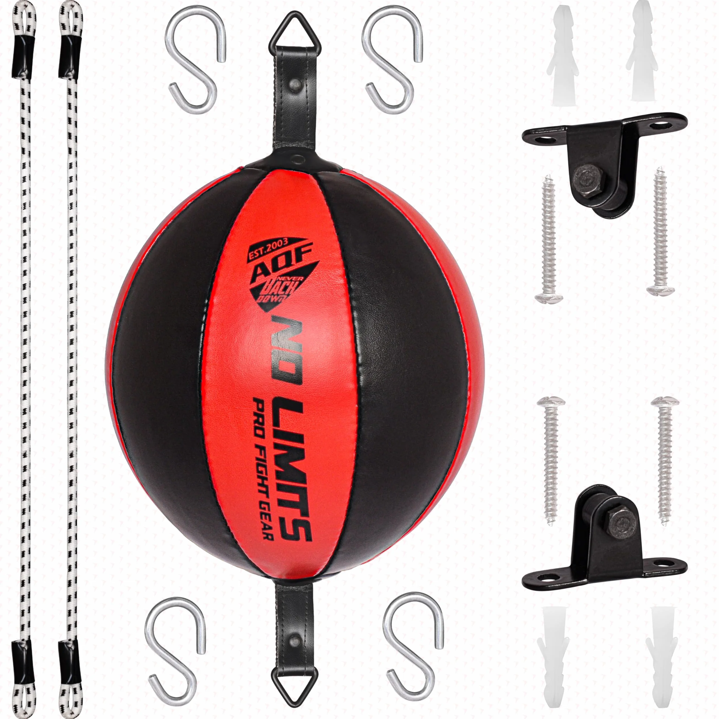 AQF Skórzany Podwójny Koniec Dodge Speed Ball MMA Boks Sufitowy Trening Punching Bag