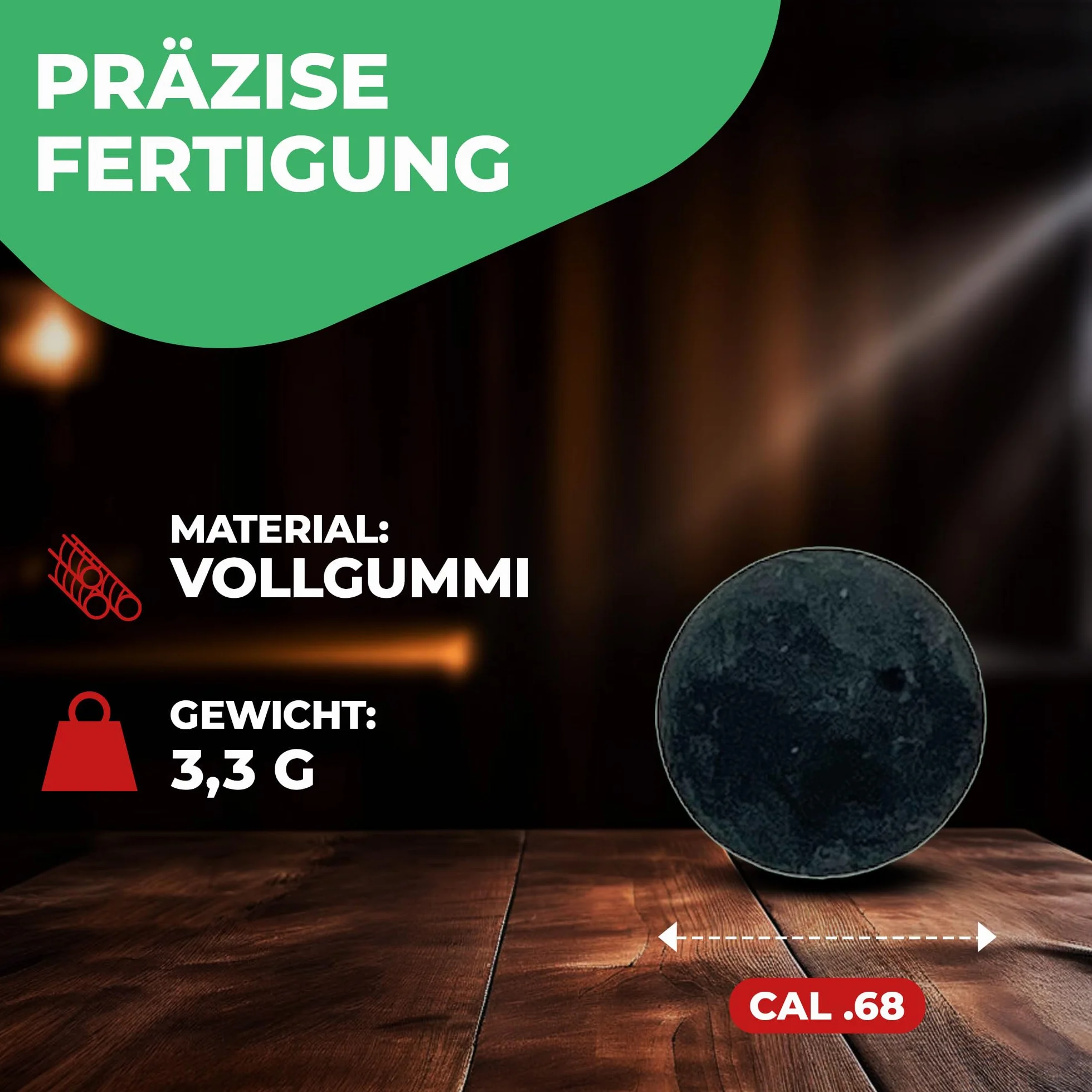 100 x Rubberballs Cal.68 black gumowe pociski Fritz-Cell kompatybilne z T4E HDS68