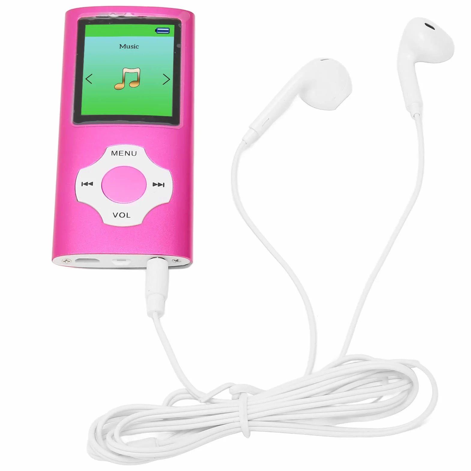 Odtwarzacz MP3 Przenośny Odtwarzacz Muzyczny, 1,8-calowy Ekran LCD Cyfrowy Odtwarzacz Audio Wsparcie Nagrywanie Radio FM Elektryczna Książka Przeglądanie zdjęć, Mini Odtwarzacz (Różowy)