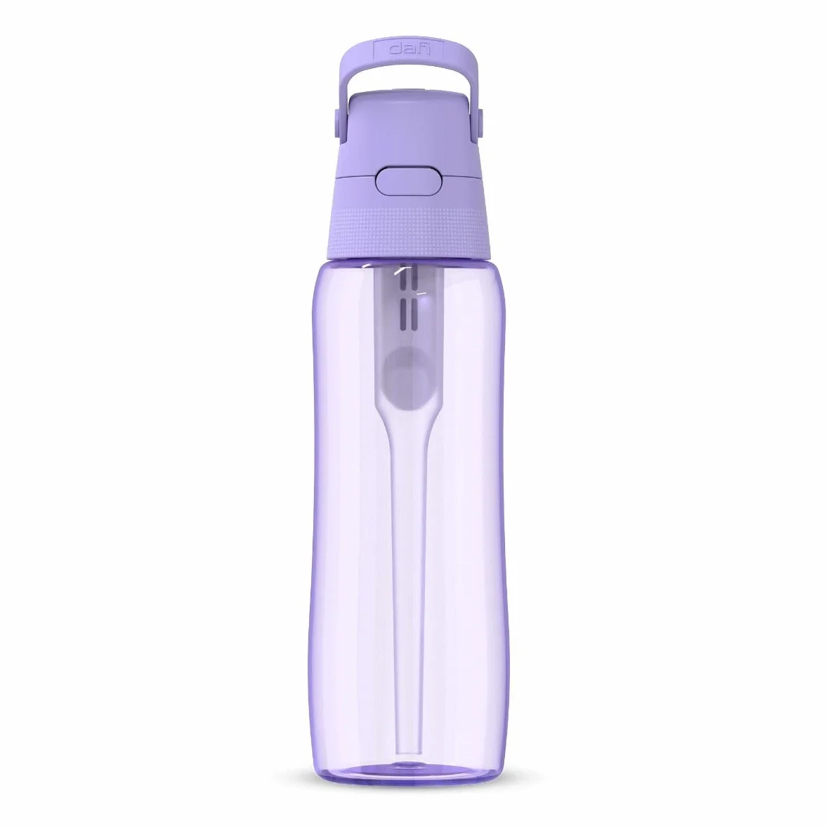 DAFI Butelka filtrująca Solid 0,7 l + wymienny filtr węglowy - Lawendowa - Wykonana z wytrzymałego Tritanu™, Bez BPA, Idealna do Pracy, Szkoły, Siłowni, w Podróż - Wyprodukowano w Polsce