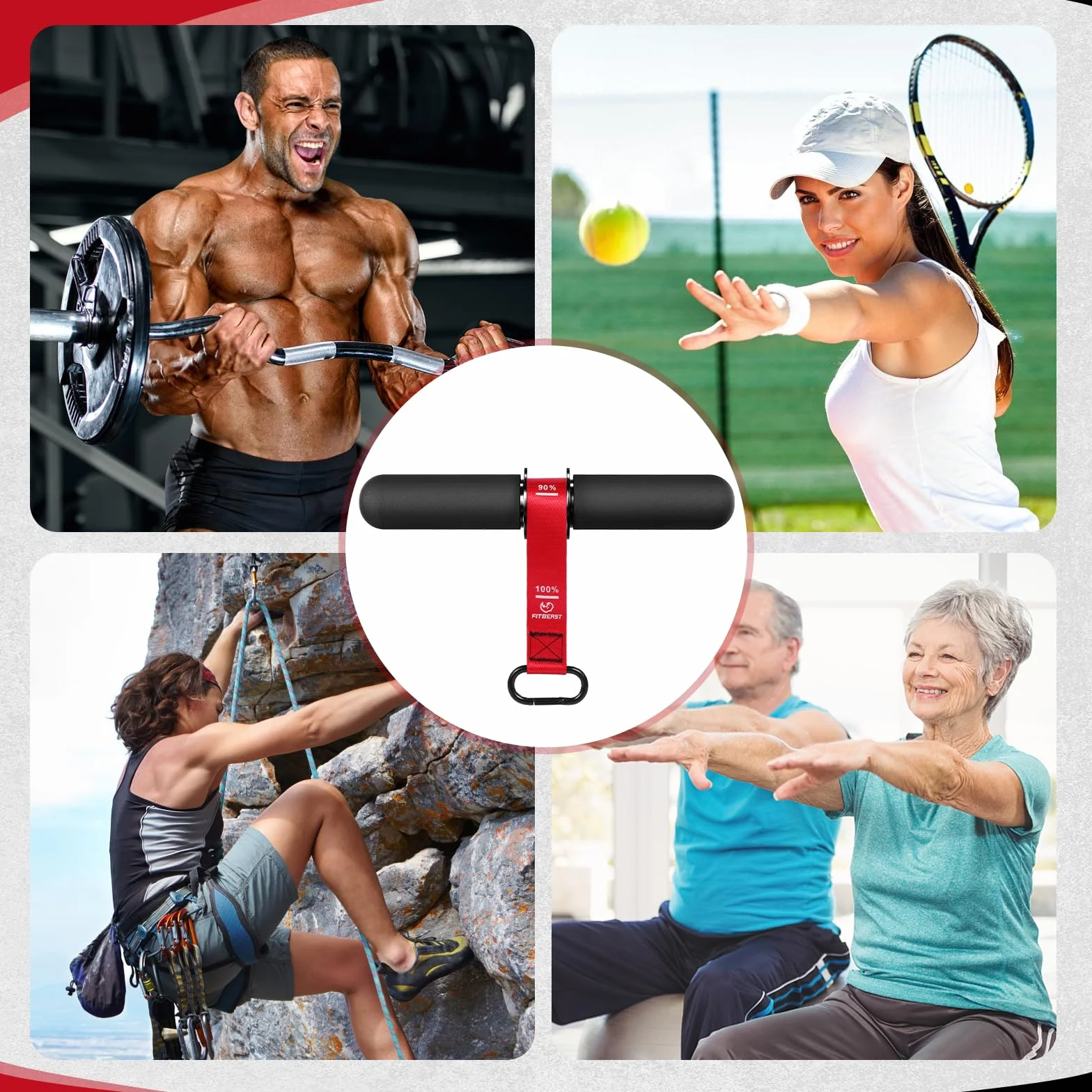 FitBeast Wzmacniacz przedramienia i ćwiczenie przedramienia, wałek na nadgarstek z grubszym uchwytem, trener siły przedramienia z regulowanym paskiem, idealny do siły chwytu, budowy mięśni,
