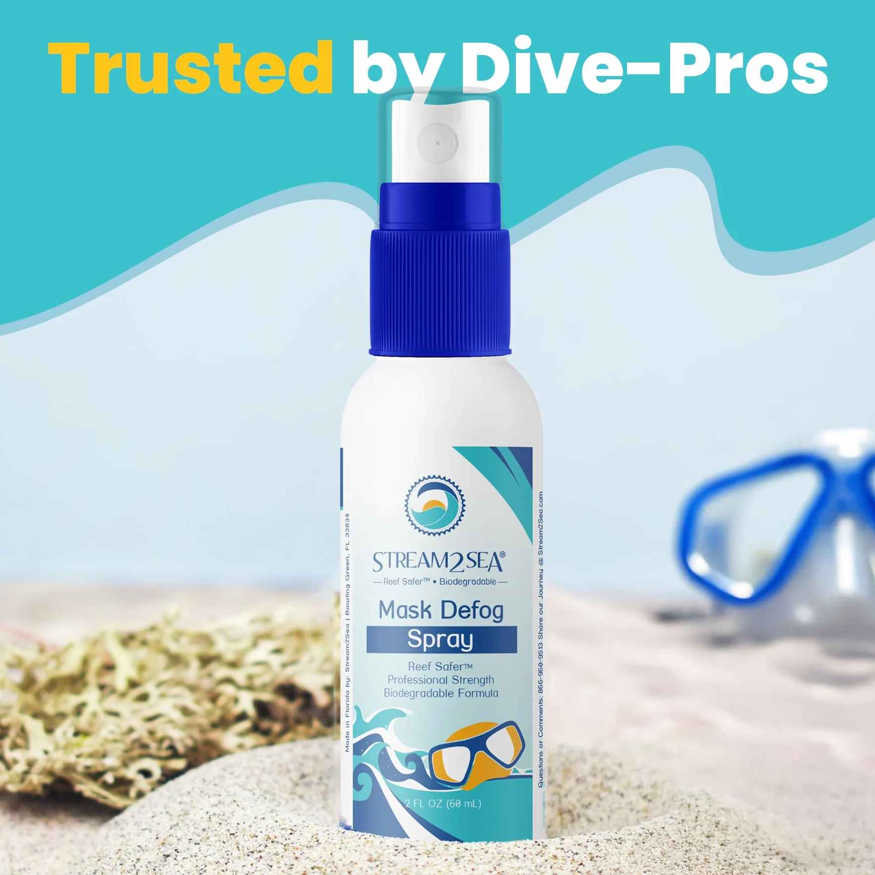 Reef Safe Anti-Fog Spray do gogli pływackich i masek do nurkowania