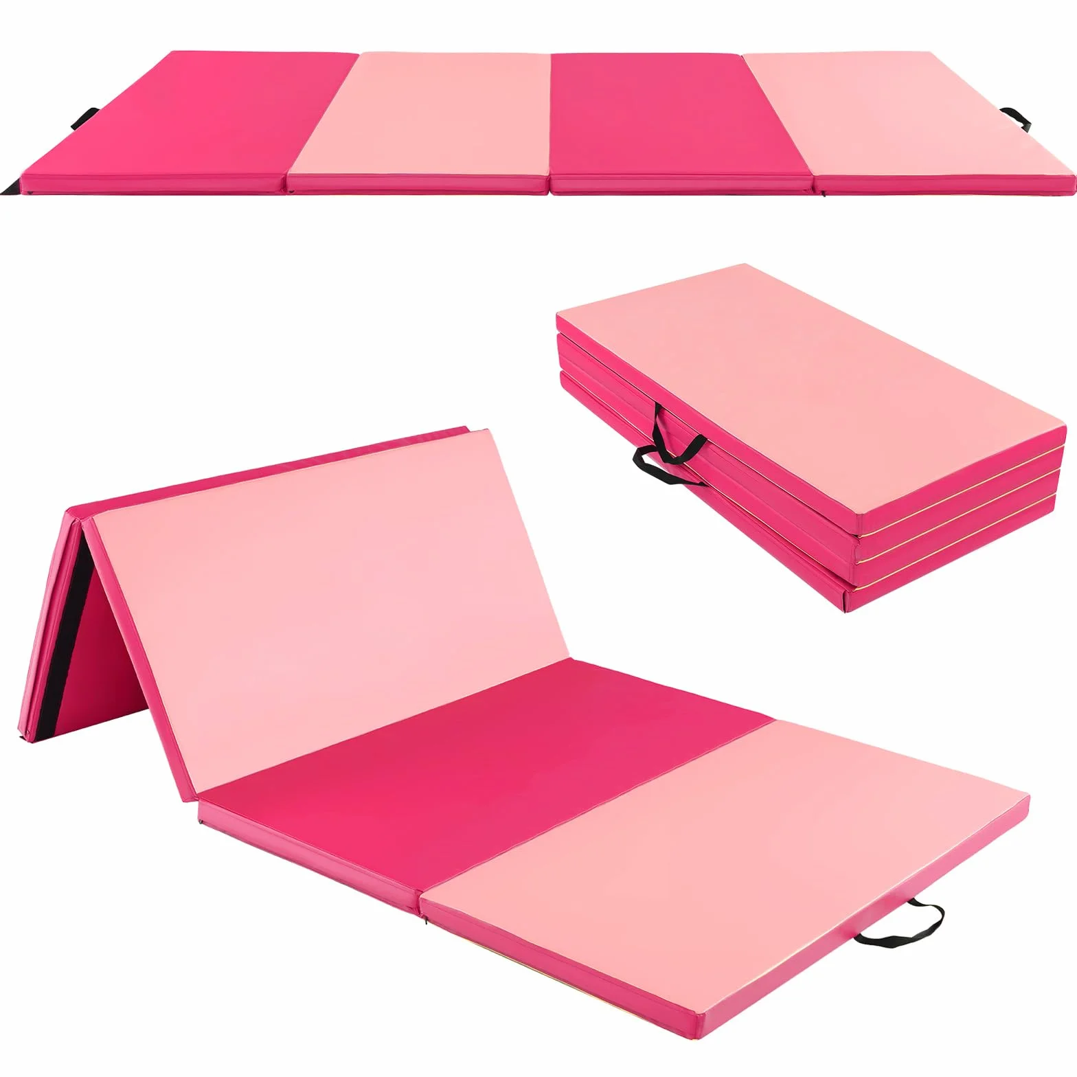 COSTWAY 240 x 120 x 5 cm, miękka mata podłogowa, składana, mata do jogi z zapięciem na rzepy i 2 uchwytami do noszenia, mata gimnastyczna, składana mata do fitnessu, gimnastyki, jogi, treningu w domu
