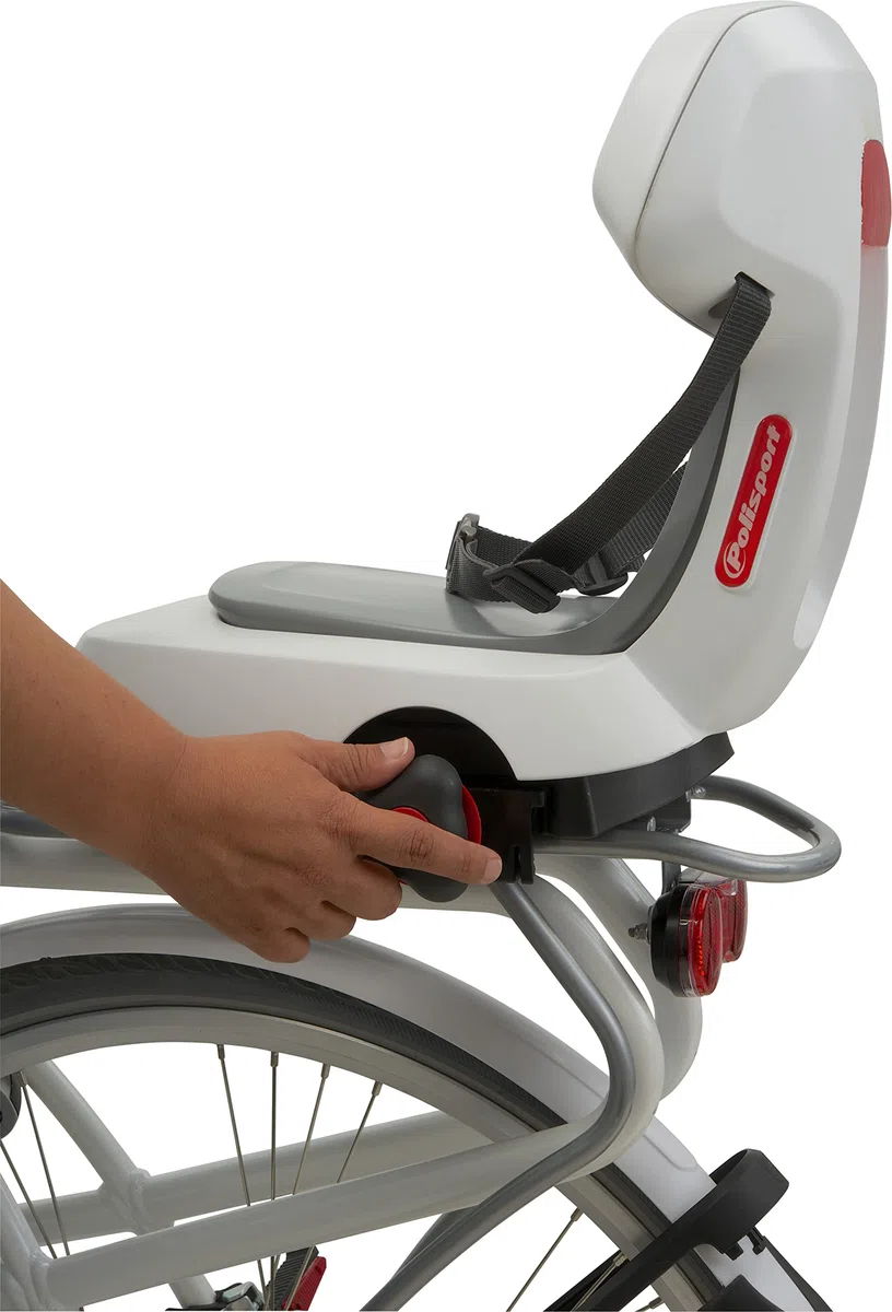 Polisport Guppy Junior tylny fotelik rowerowy dla dzieci do 35 kg – bezpieczny, wygodny, doskonały – bagażnik