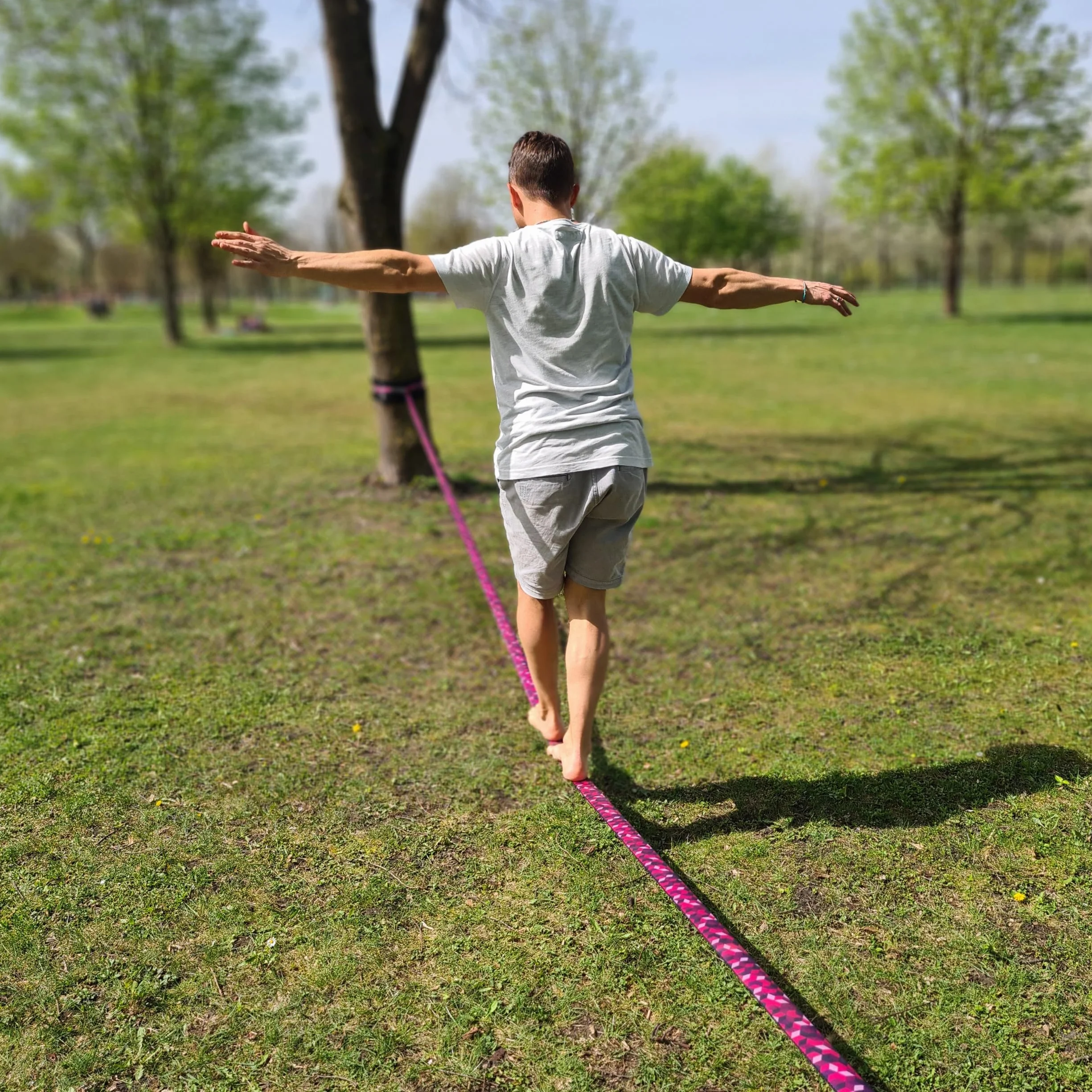 Slackline zestaw kostek, długość 25 m, kompletny zestaw dla dzieci, początkujących, zaawansowanych i profesjonalistów, łącznie z torbą do noszenia