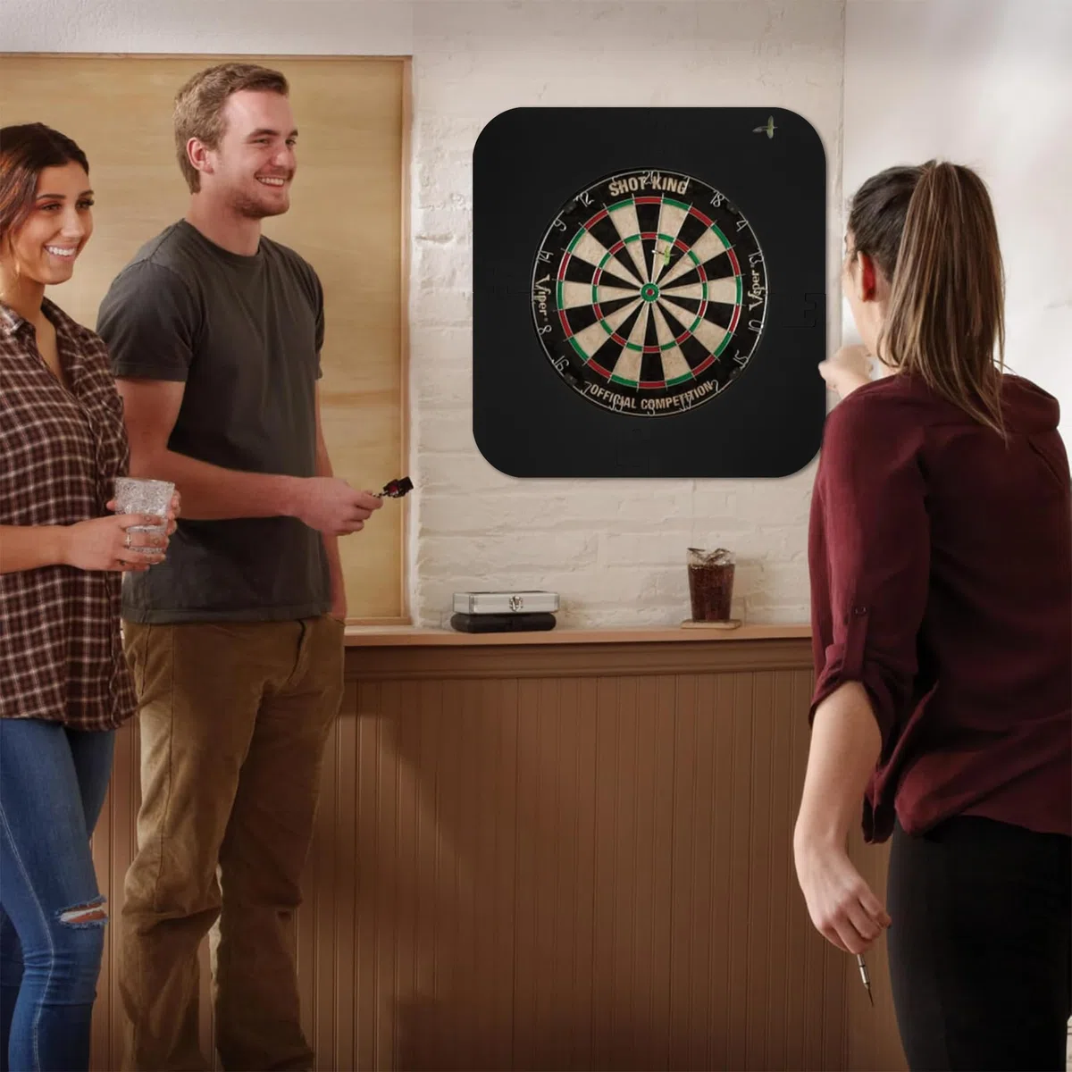 Zocipro Dartboard Surround, trwała ochrona ściany z EVA do tarczy do darta na nietrafionych rzutów, tylna ścianka do tarczy do darta do wszystkich standardowych rozmiarów tarcz do darta (czarna)