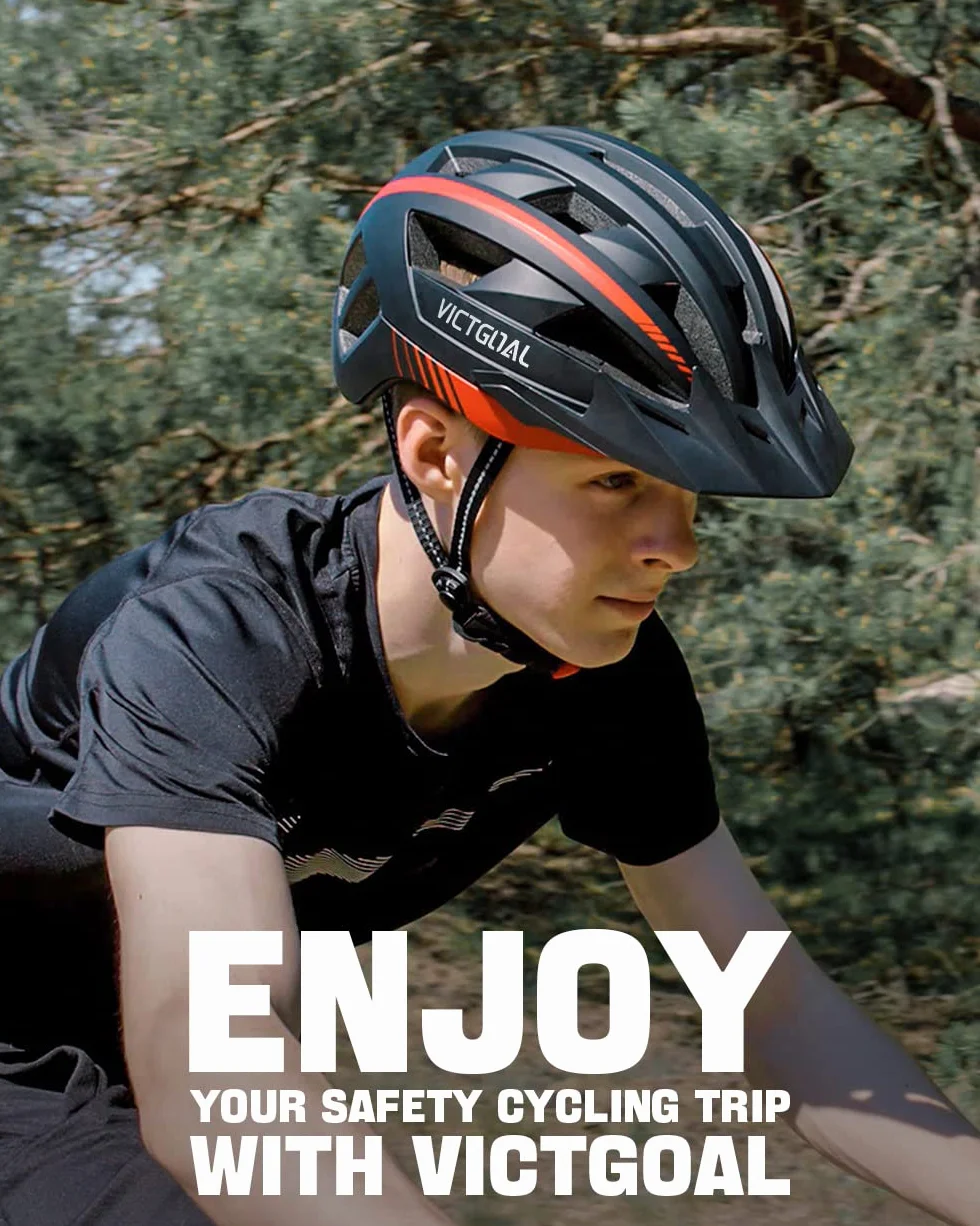 VICTGOAL Kask rowerowy dla mężczyzn i kobiet, zdejmowany magnetyczny wizjer, oddychający, 21 kanałów wentylacyjnych, regulowany kask rowerowy
