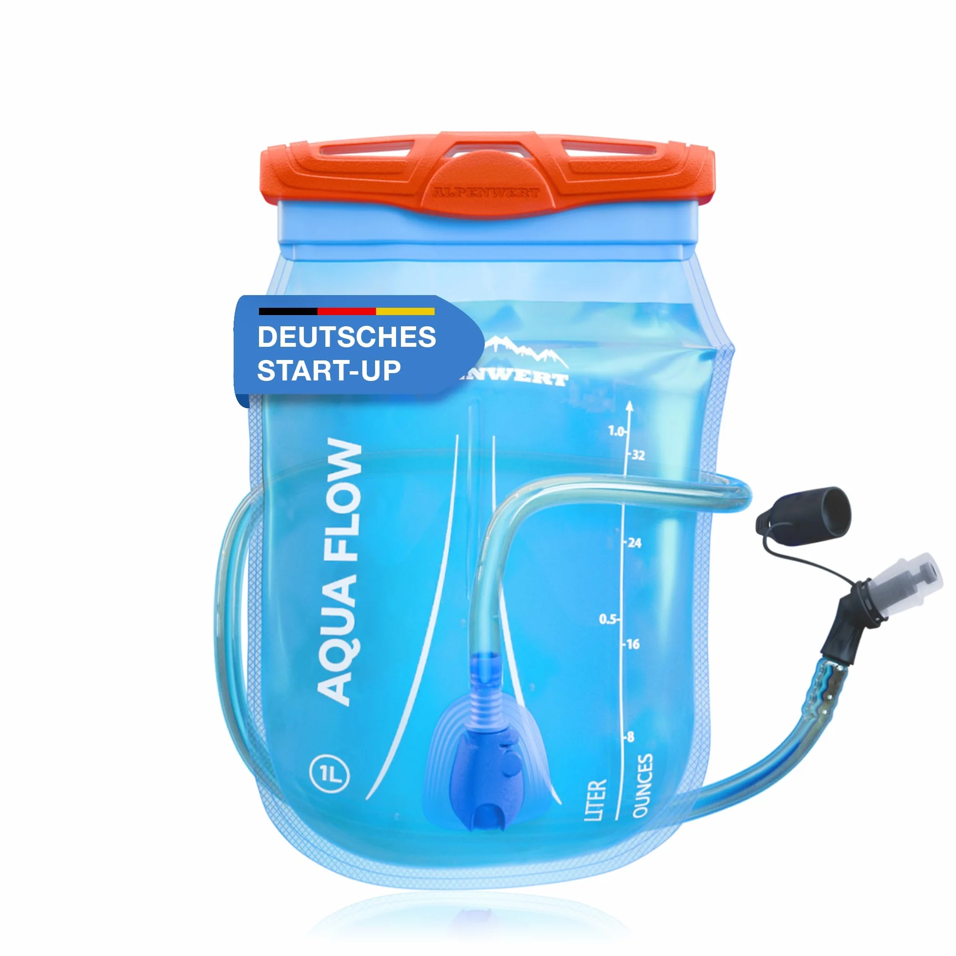 Alpenwert Bukłak do picia z wężem do picia [bukłak na wodę 1 l / 2 l / 3 l nie zawiera BPA] ultralekki system do picia do plecaka, idealny do aktywności na świeżym powietrzu, biegania, biegania w