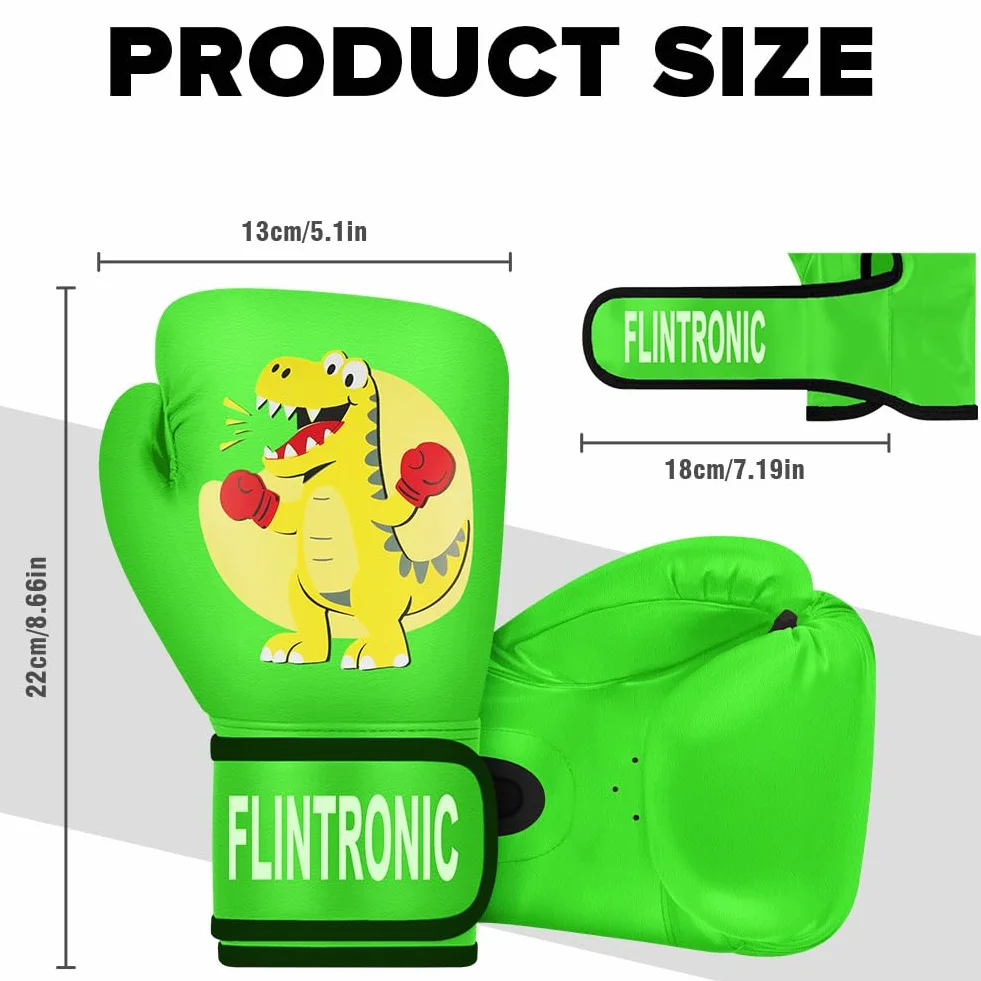 Flintronic Rękawice bokserskie dla dzieci, rękawice bokserskie 4oz 6oz Junior Boxing Gloves, rękawice kickboxingowe dla Muay Thai, MMA, sportów walki, kickboxingu, sparingów (3-10 lat)