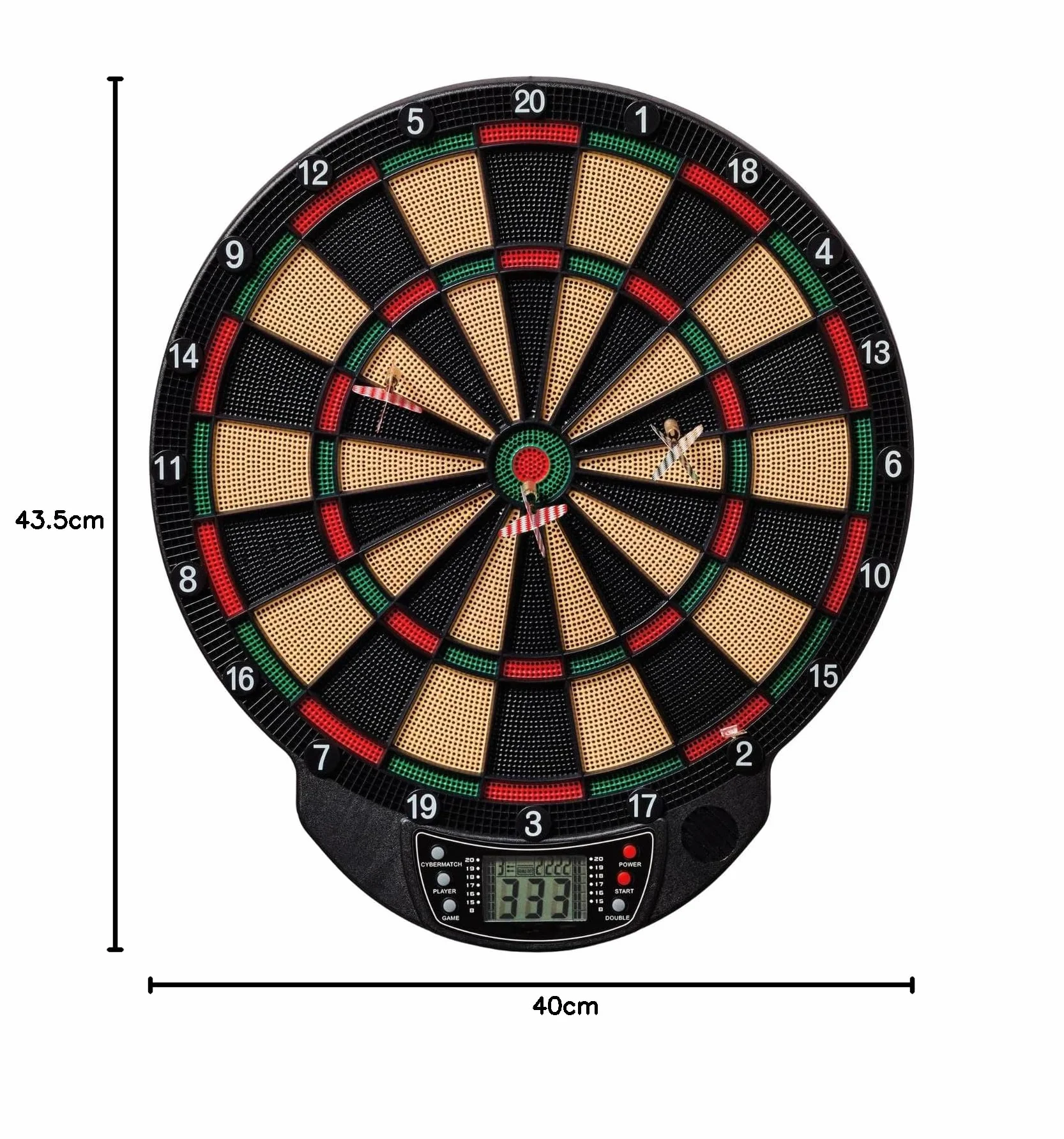 Best Sporting 862086 – elektroniczna tarcza do darta Bristol, tarcza do darta z 6 rzutkami i 12 końcówkami zapasowymi, wyświetlacz LCD i dźwięk, 21 gier w 65 wariantach, zasilana na baterie