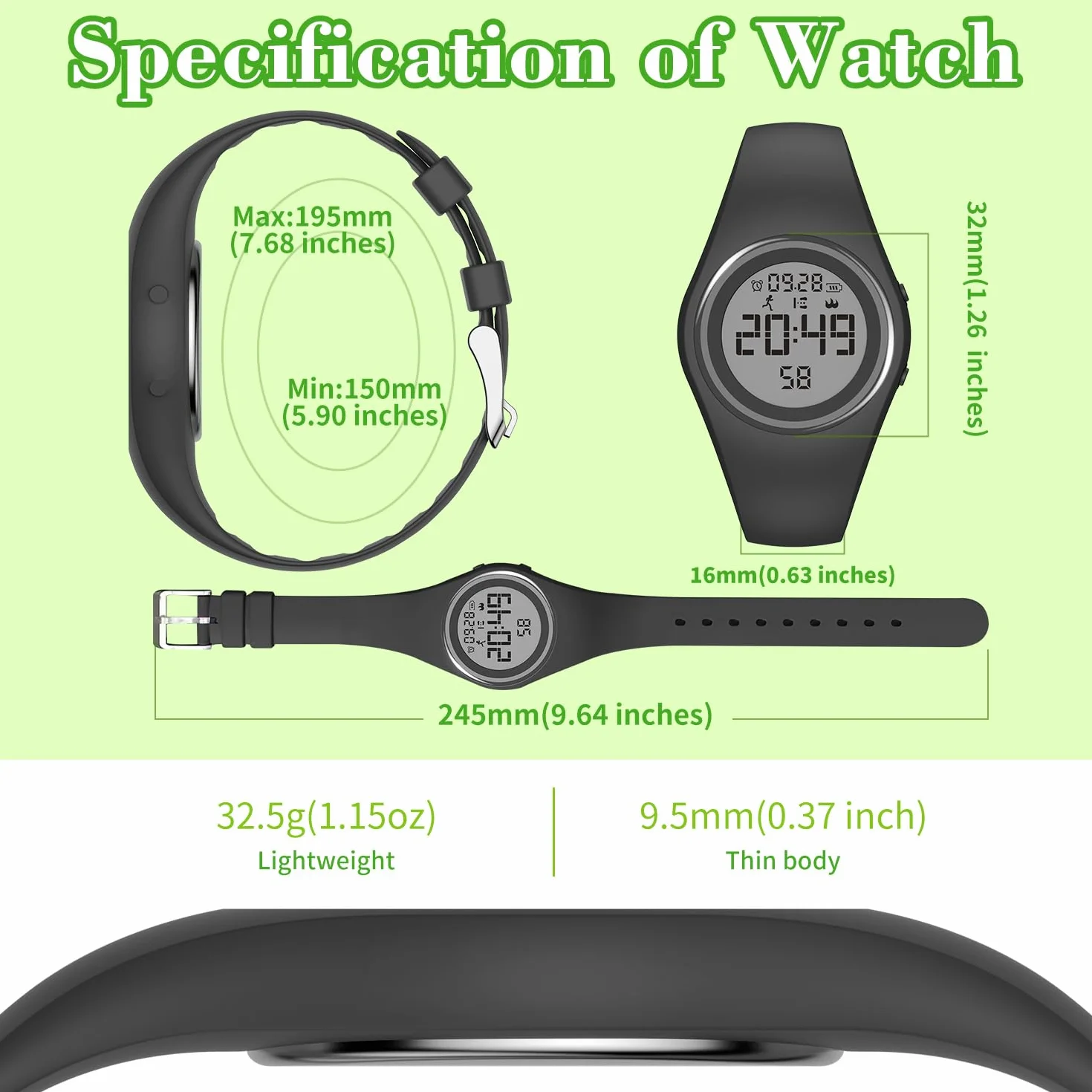 Fitness Tracker licznik kroków zegarek bez aplikacji/bez telefonu/bez Bluetooth, IP68 wodoodporny zegarek fitness z krokomierzem, licznikiem kalorii, timerem, budzikiem, prosty sportowy
