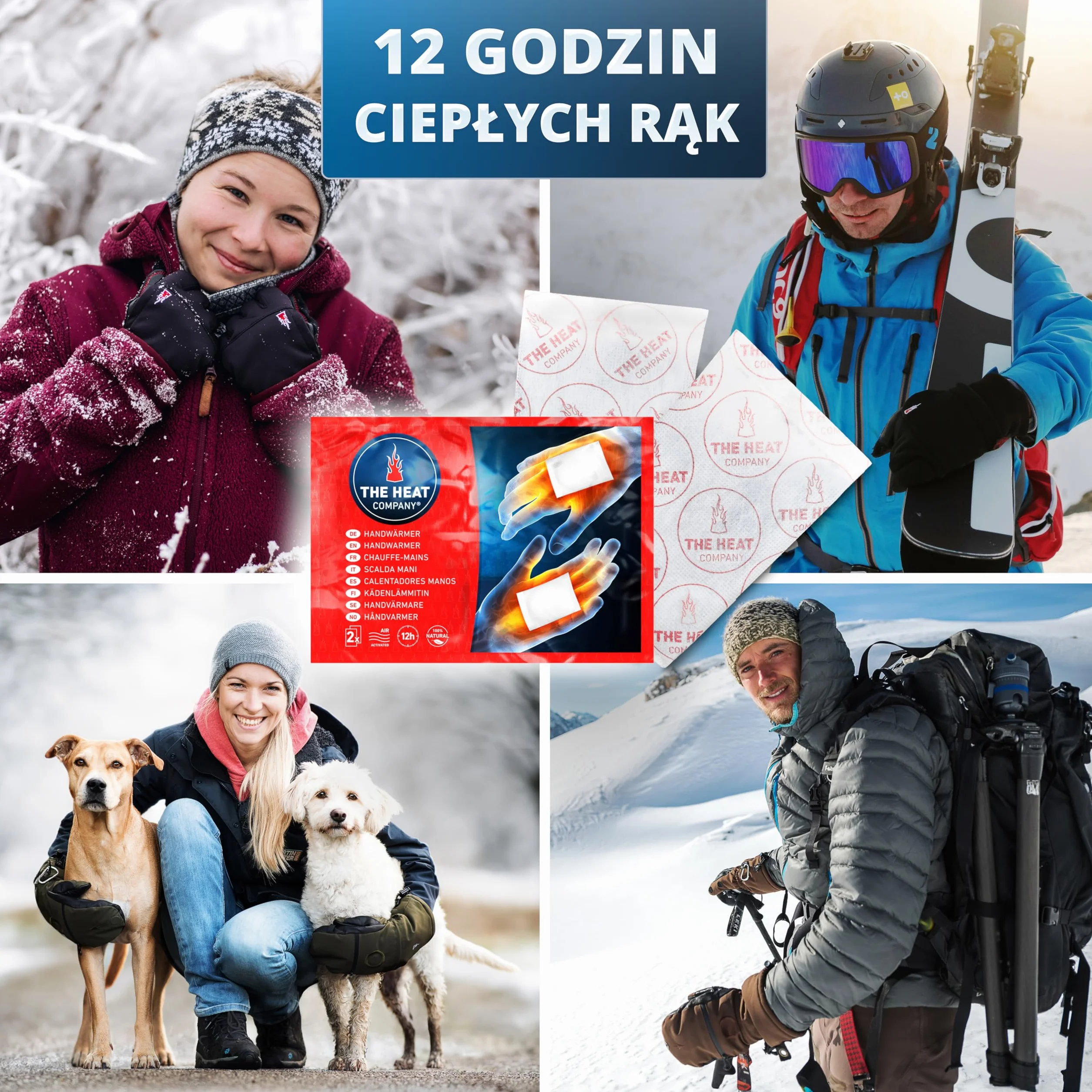 THE HEAT COMPANY Ogrzewacze do dłoni – 10 lub 40 par – bardzo ciepłe – ogrzewacze do kieszeni – ogrzewacze palców – 12 godzin ciepłe dłonie – aktywowane powietrzem